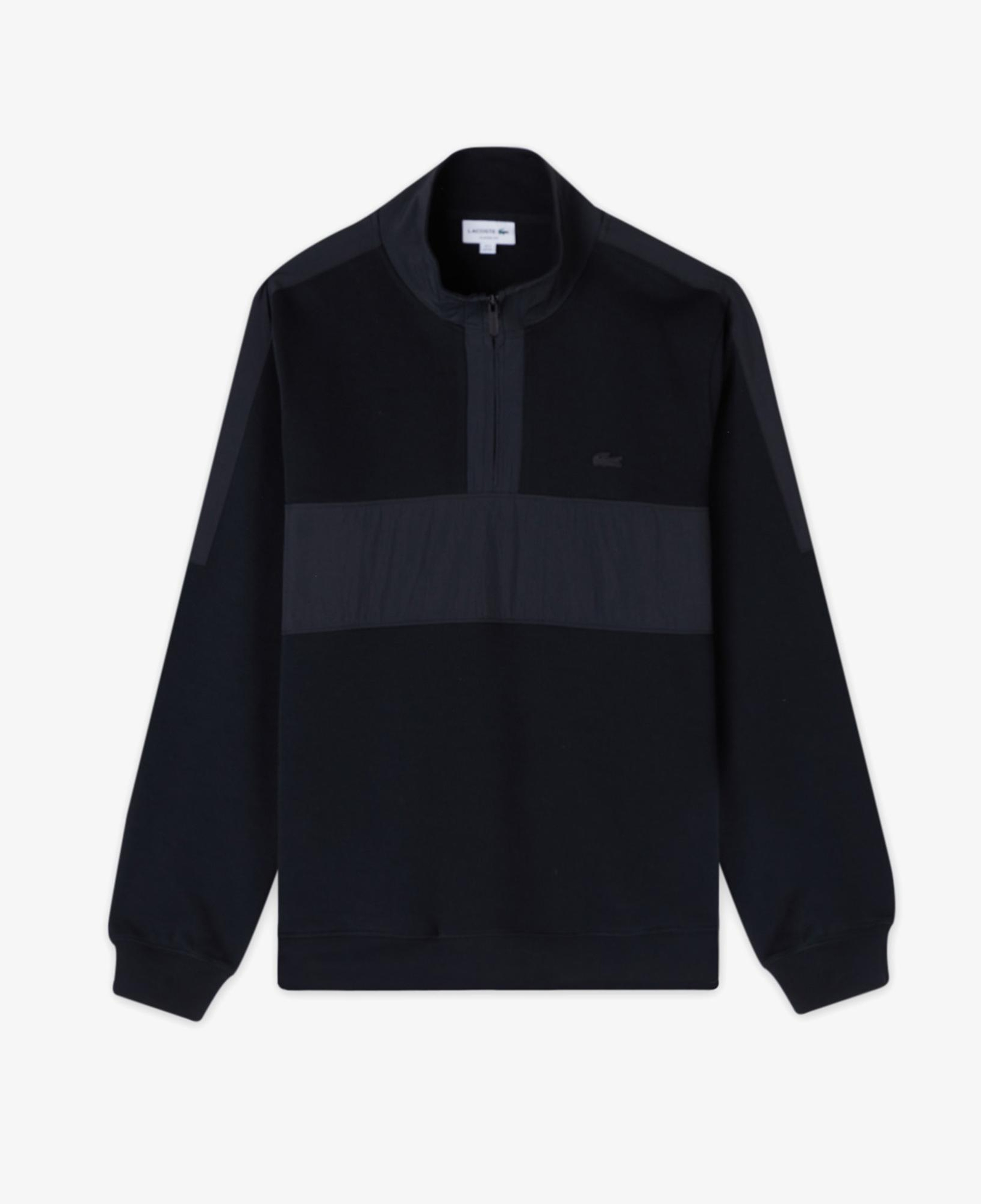 Lacoste Erkek Classic Fit Yarım Fermuarlı Siyah Sweatshirt