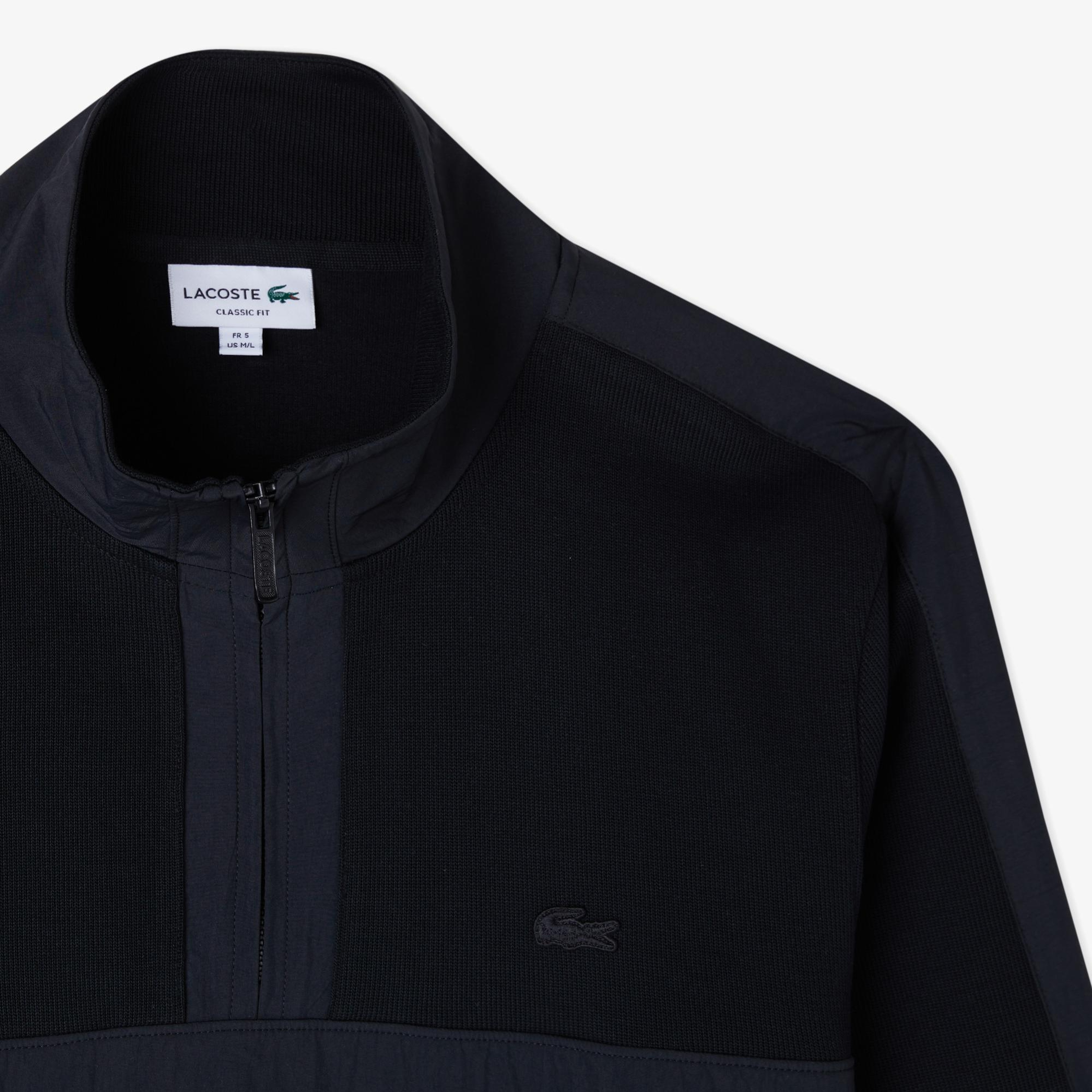 Lacoste Erkek Classic Fit Yarım Fermuarlı Siyah Sweatshirt