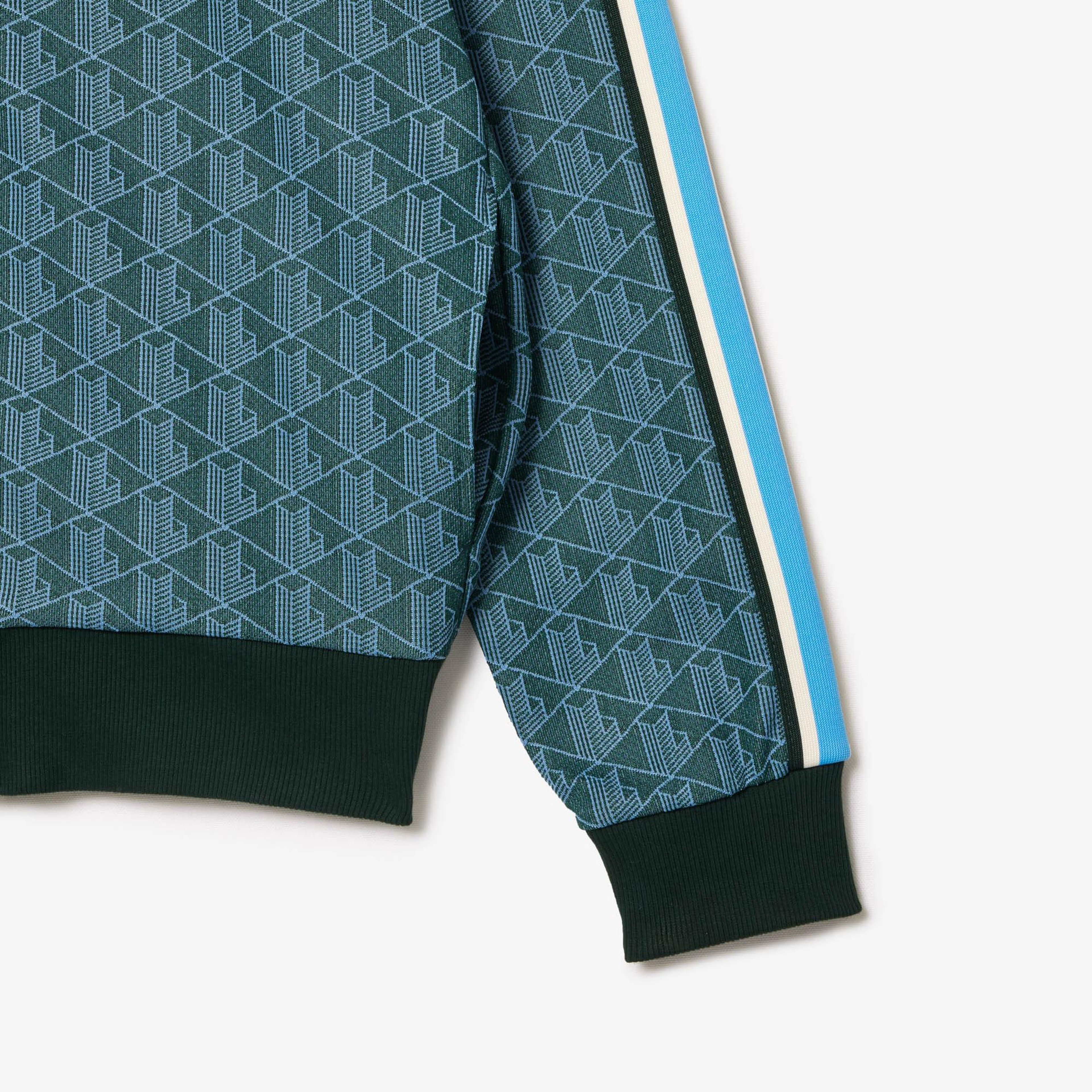 Lacoste Erkek Regular Fit Fermuarlı Monogram Yeşil Sweatshirt