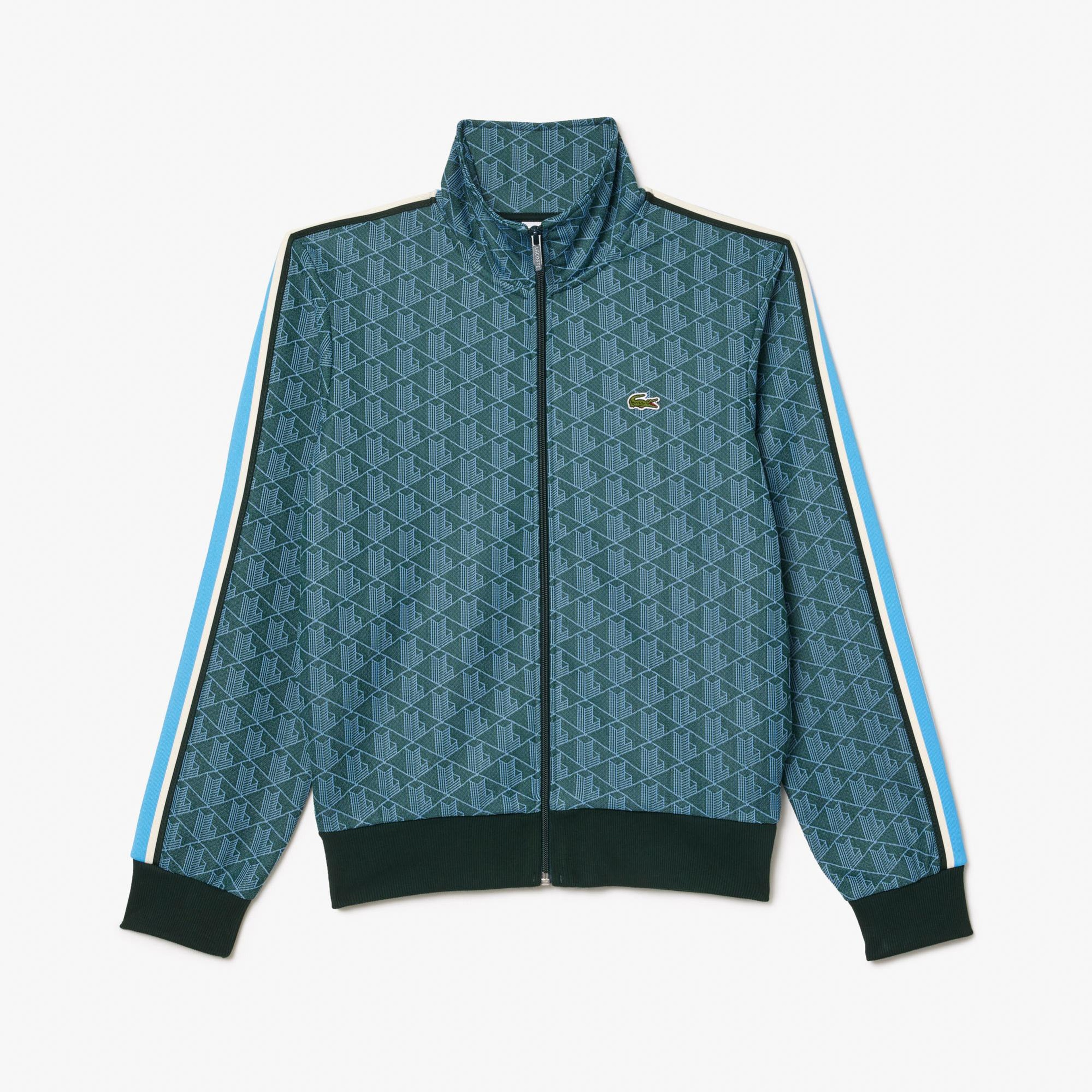 Lacoste Erkek Regular Fit Fermuarlı Monogram Yeşil Sweatshirt