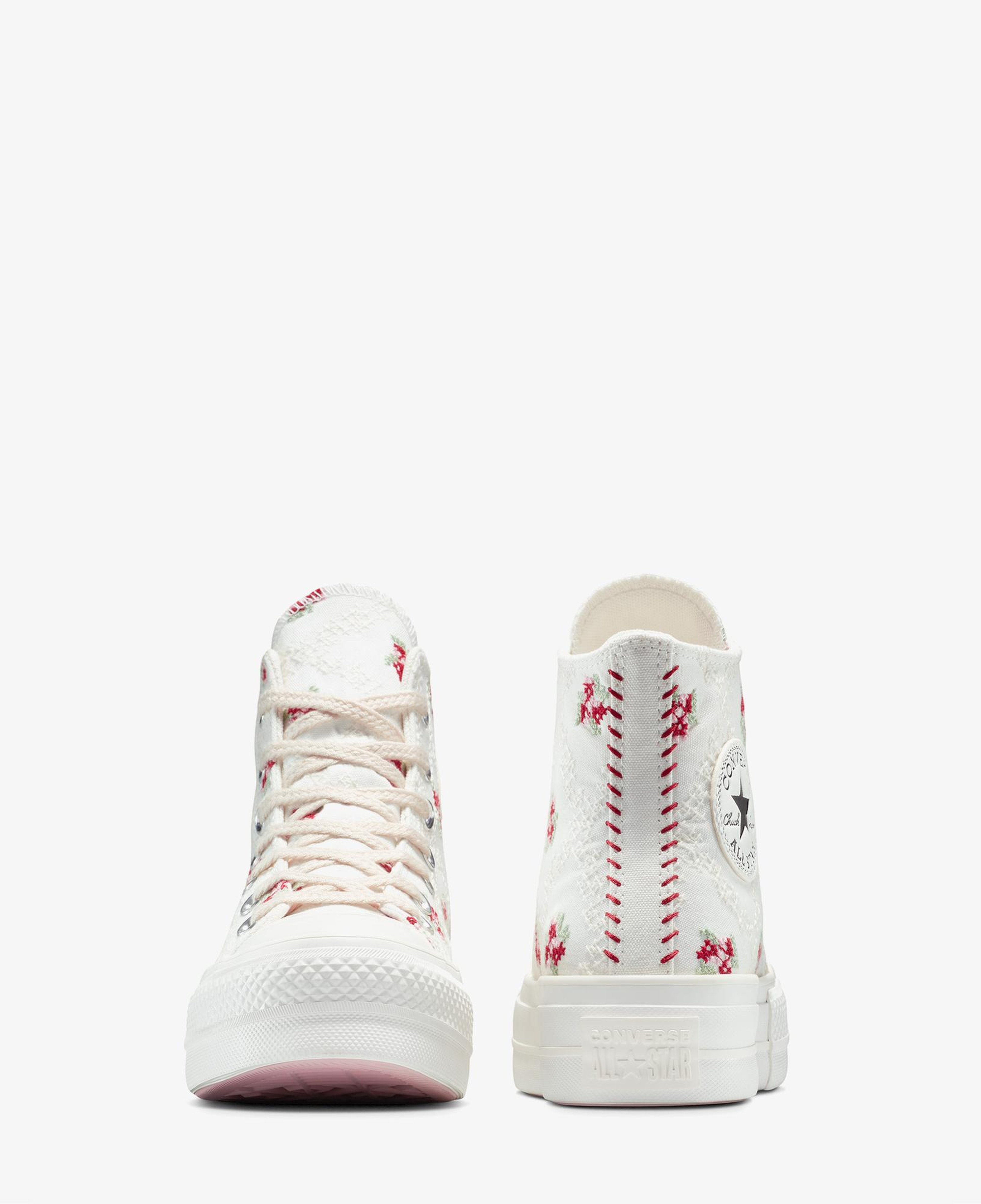 Converse Chuck Taylor All Star Lift Rose Cross Stitch Kadın Beyaz Platform Sneaker