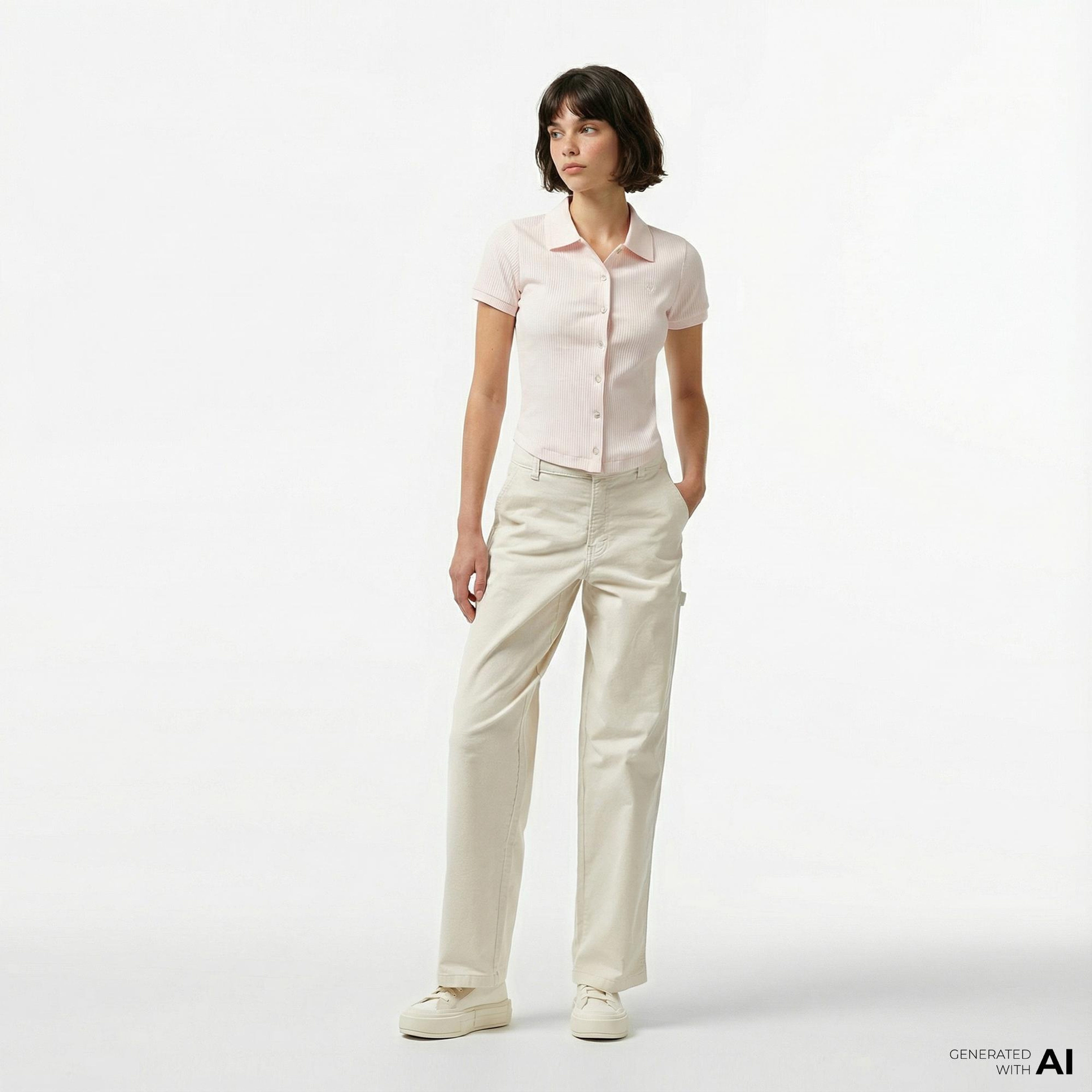 Converse Slim Fit Kadın Pembe Polo