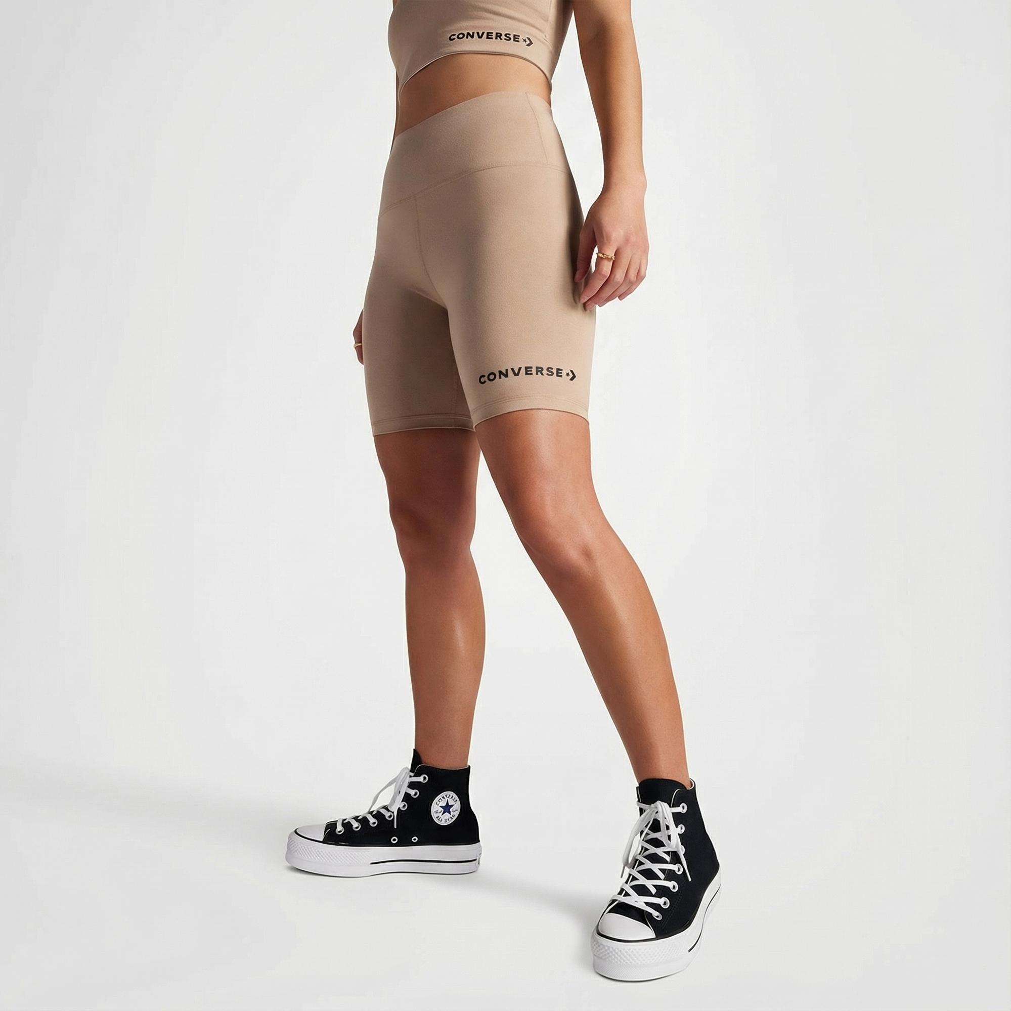 Converse Wordmark Kadın Bej Bisiklet Tayt