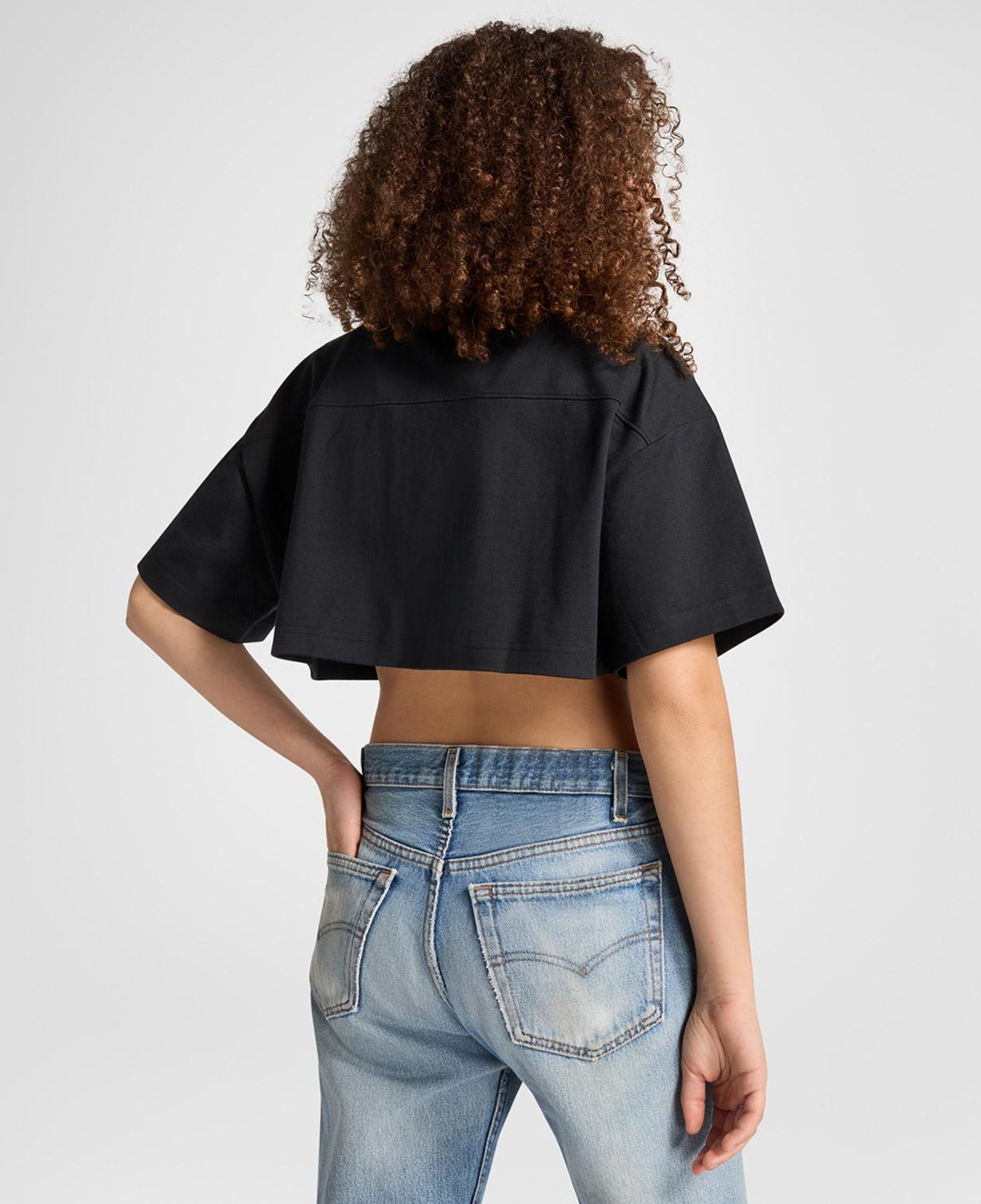 Converse Sporty Cropped Kadın Siyah T-Shirt