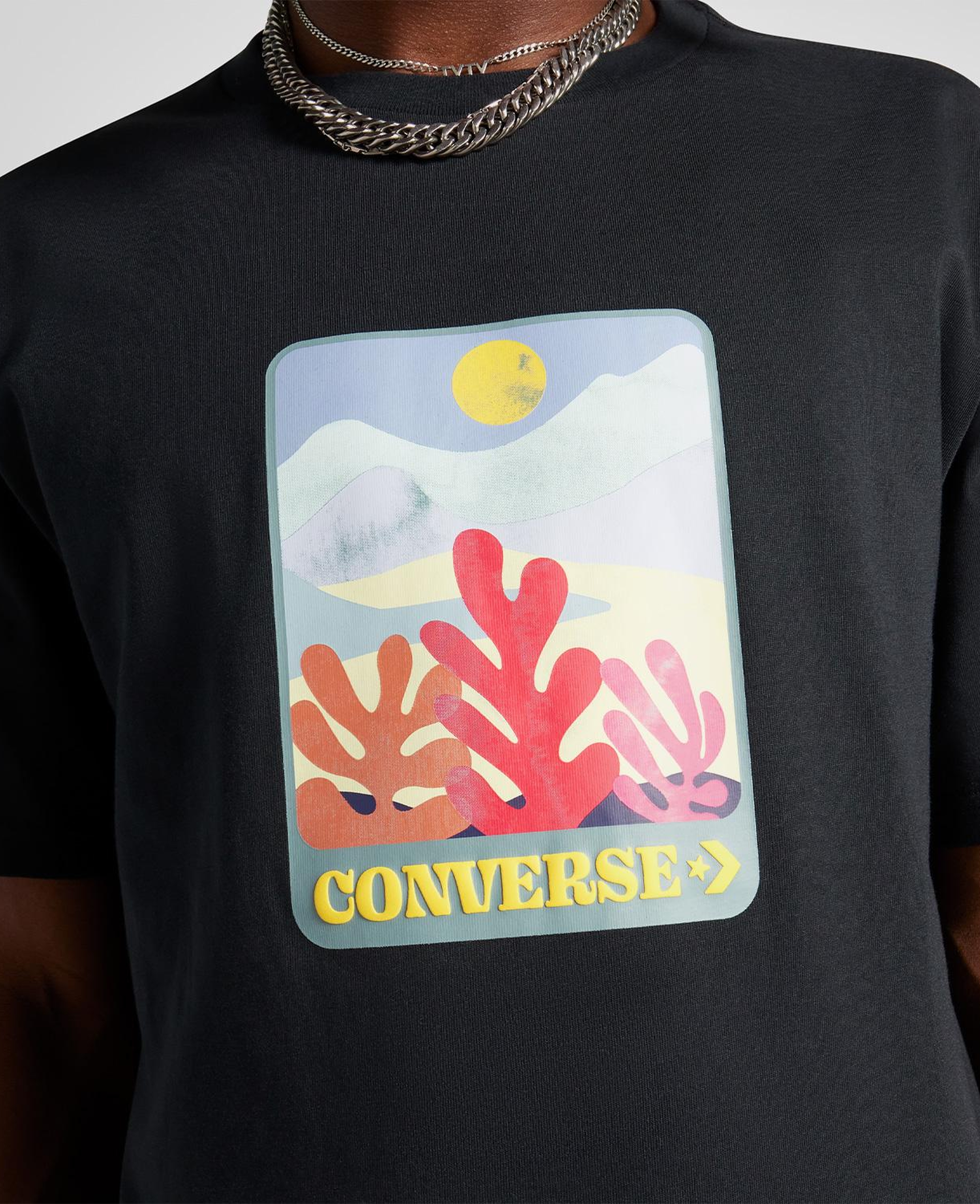Converse Colorful Sunrise Erkek Siyah T-Shirt