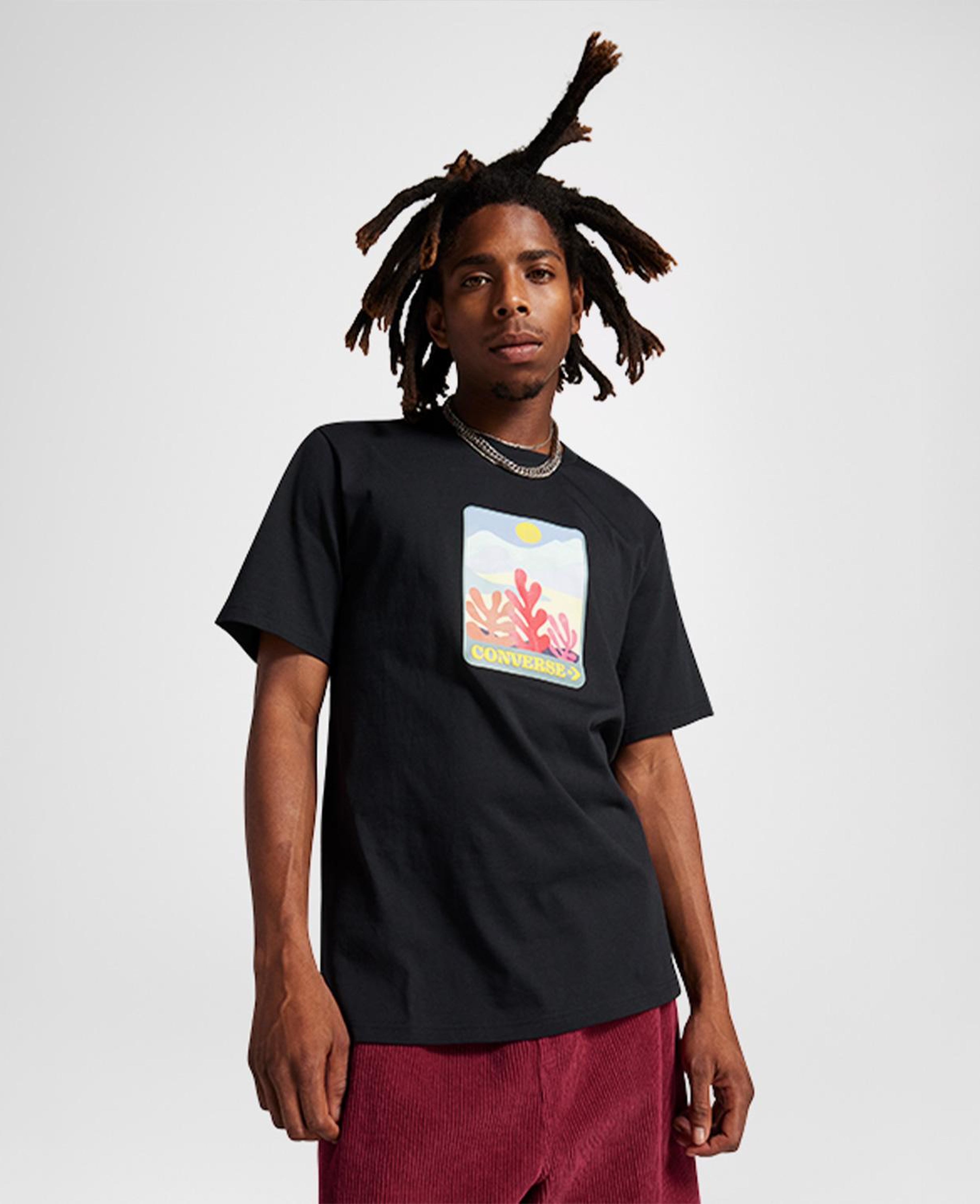 Converse Colorful Sunrise Erkek Siyah T-Shirt