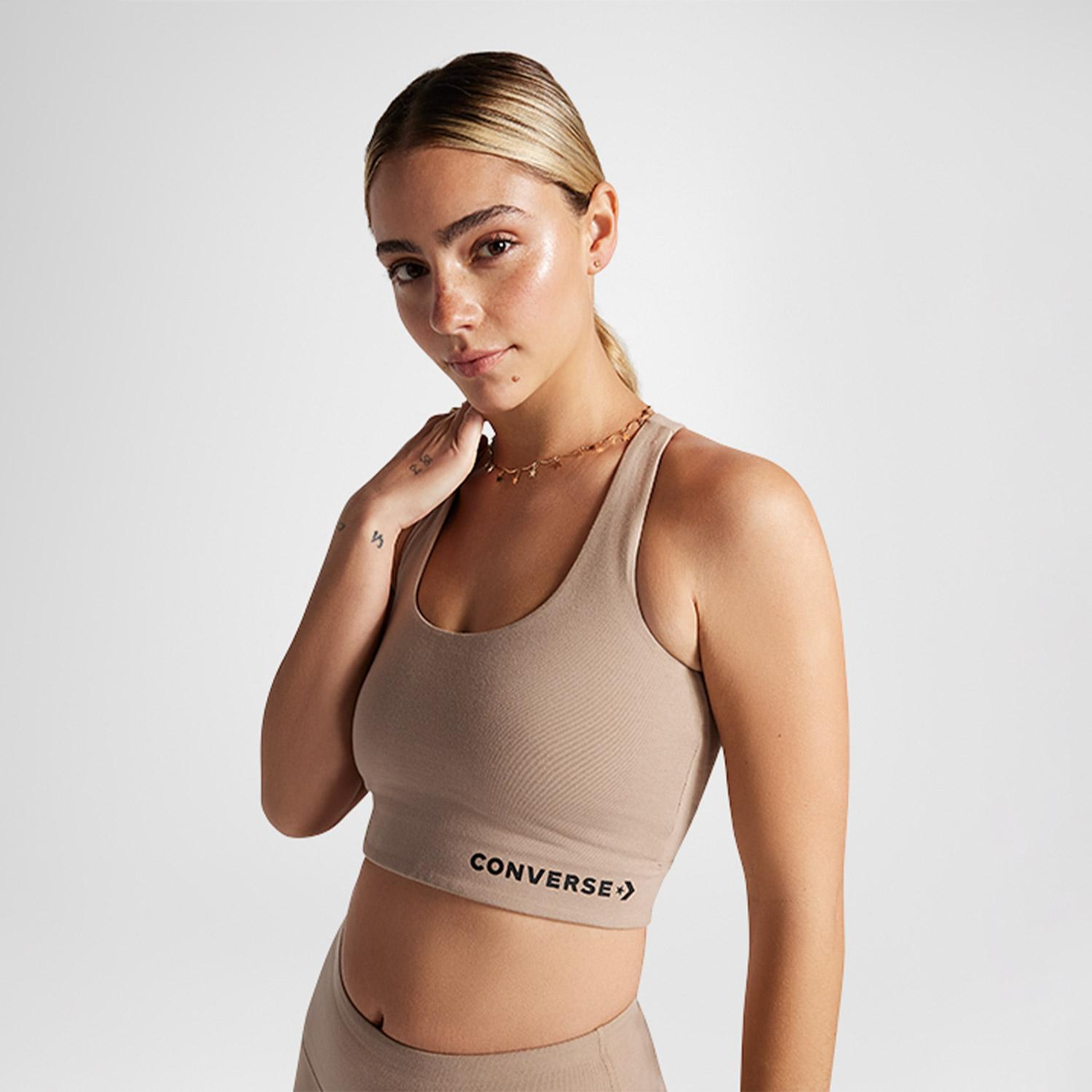 Converse Wordmark Kadın Kahverengi Bra Top