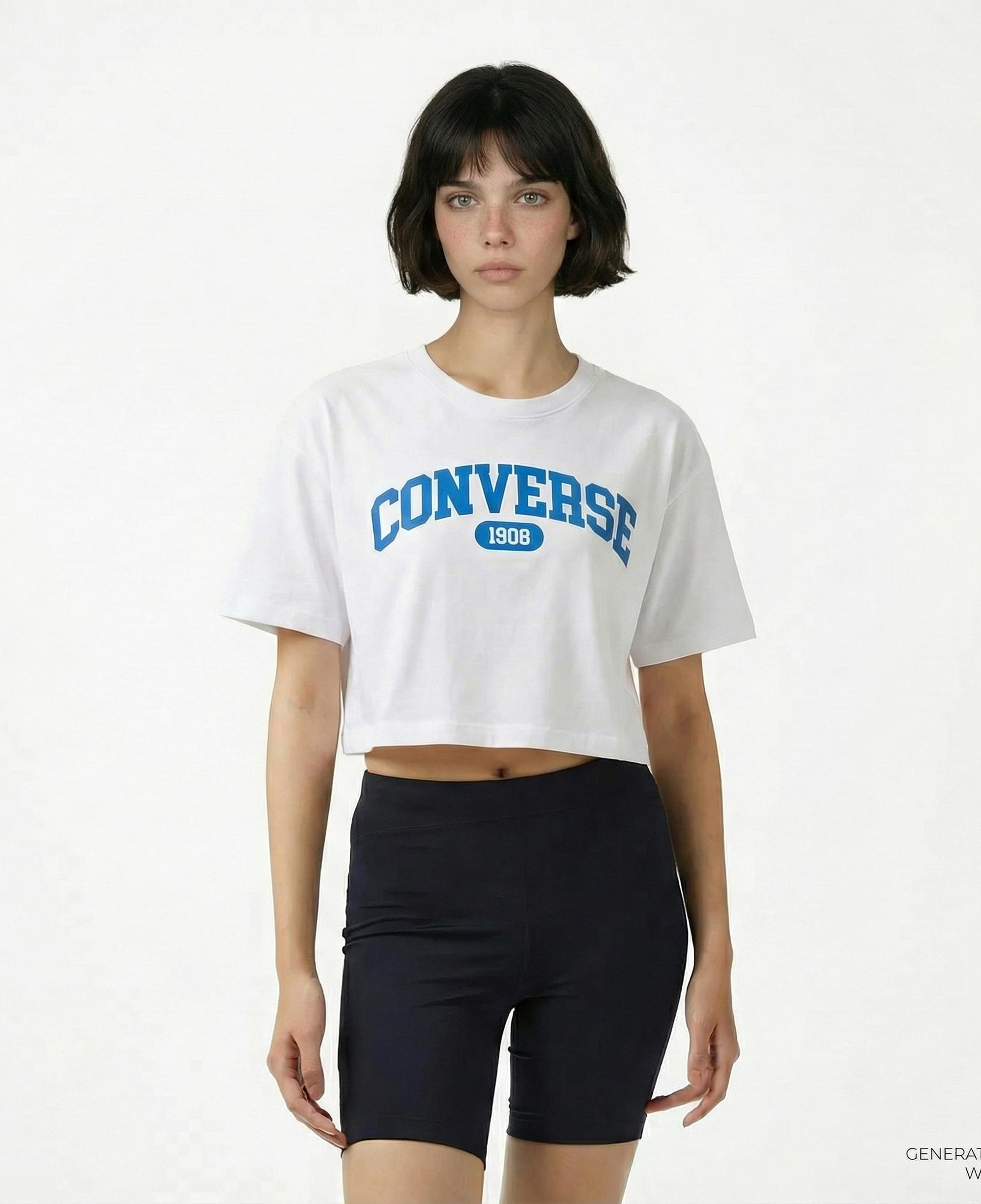 Converse Sporty Cropped Kadın Beyaz T-Shirt