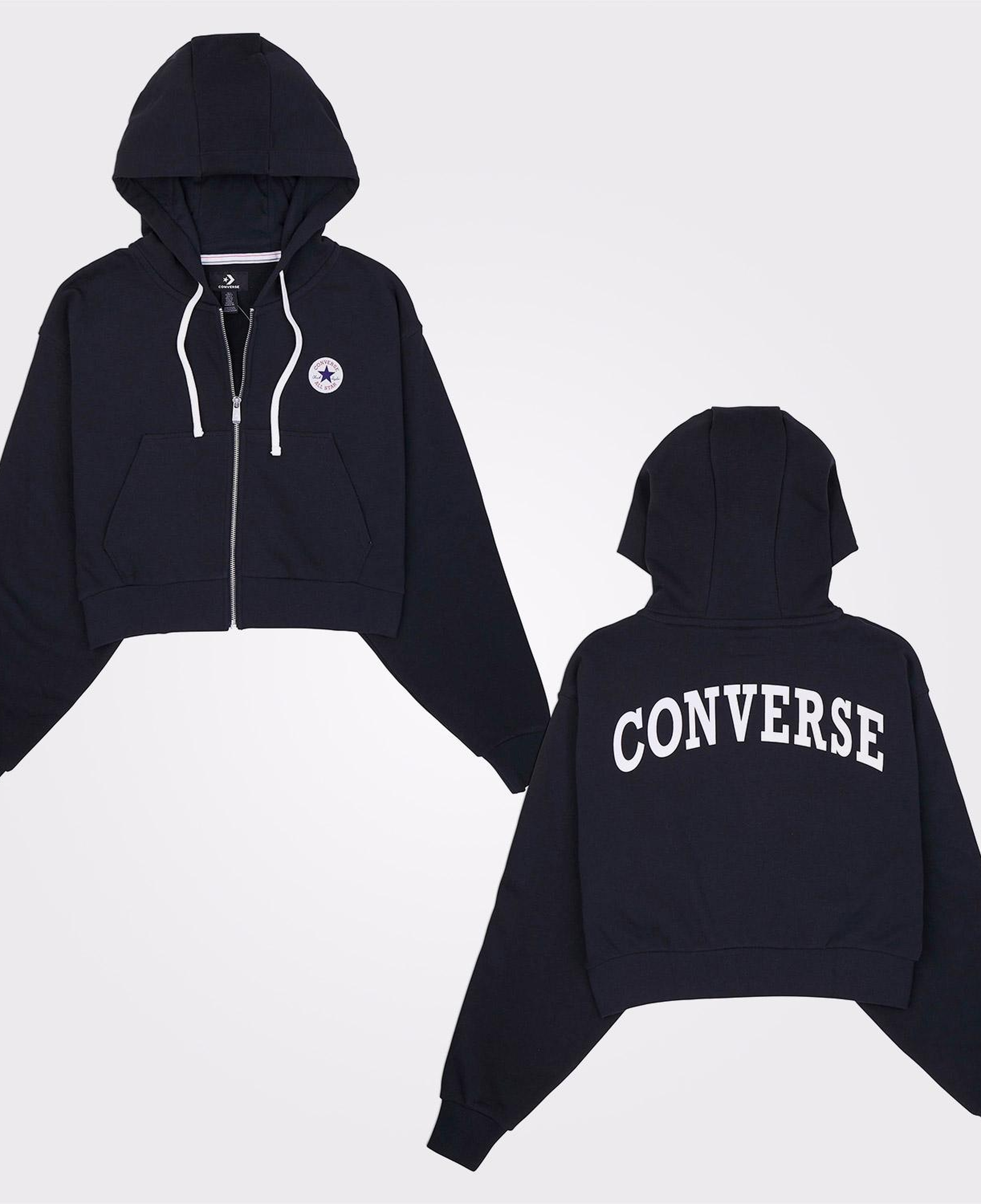 Converse Kadın Fermuarlı Siyah Eşofman Üstü