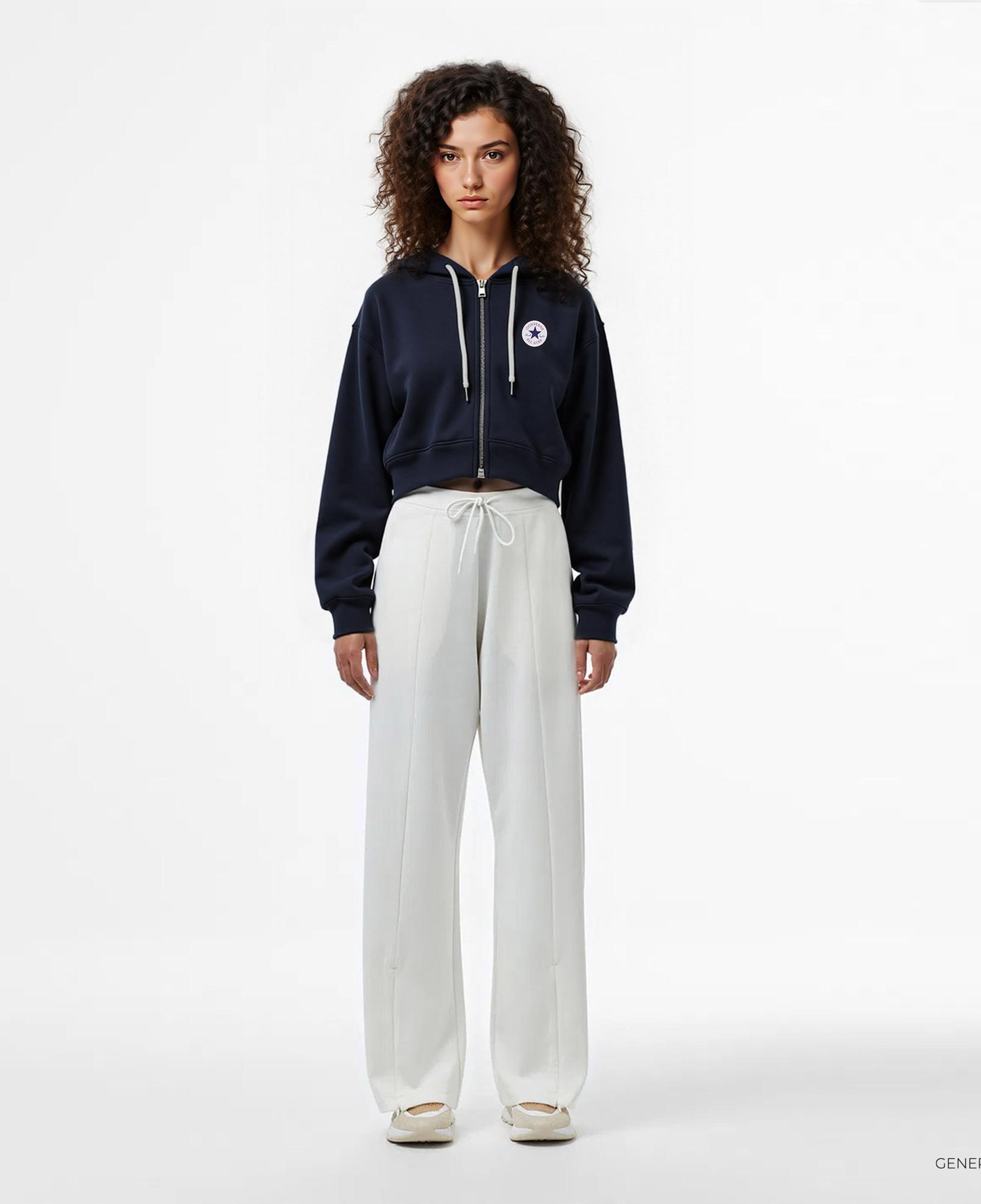 Converse Kadın Fermuarlı Siyah Eşofman Üstü