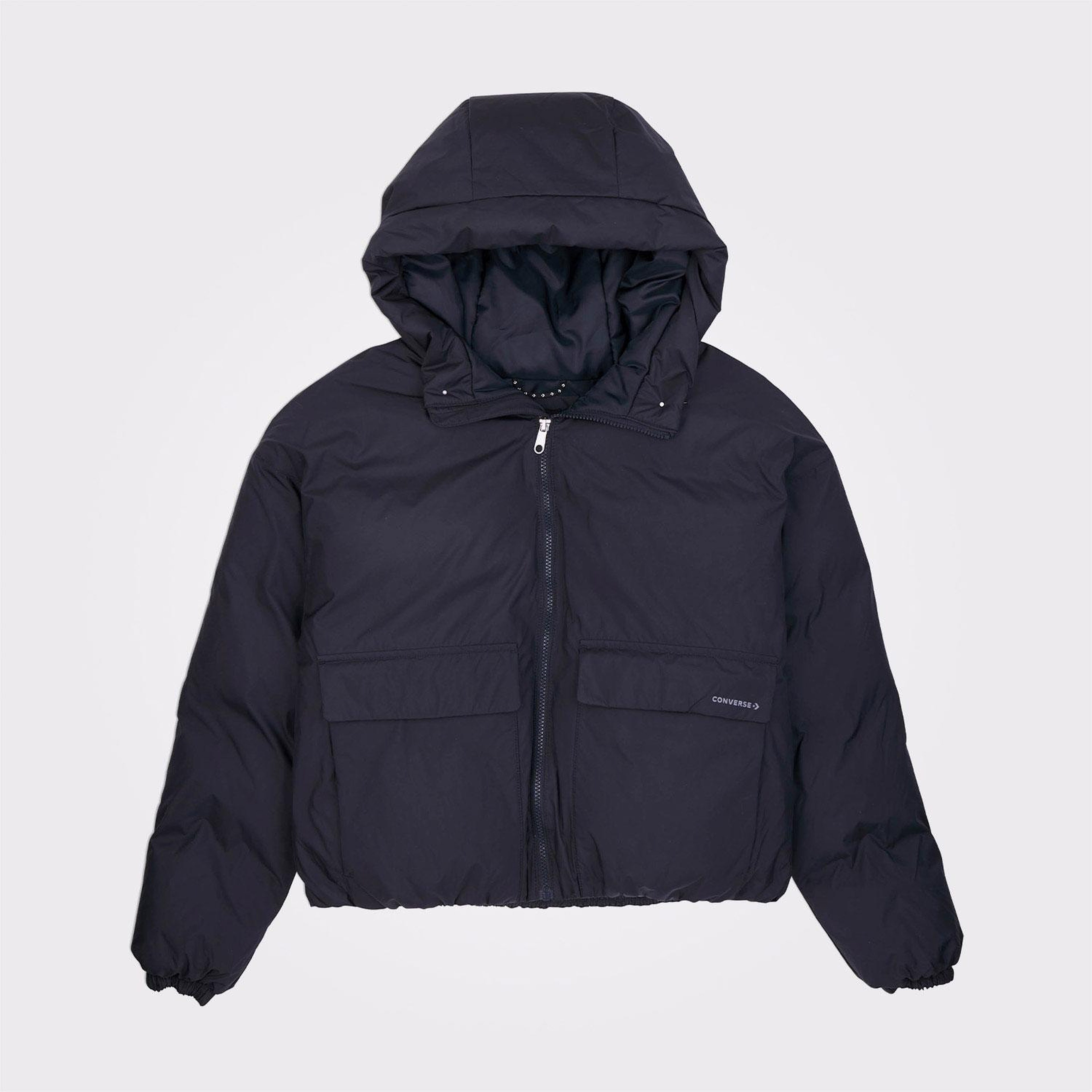 Converse Kadın Kapüşonlu Lacivert Şişme Mont