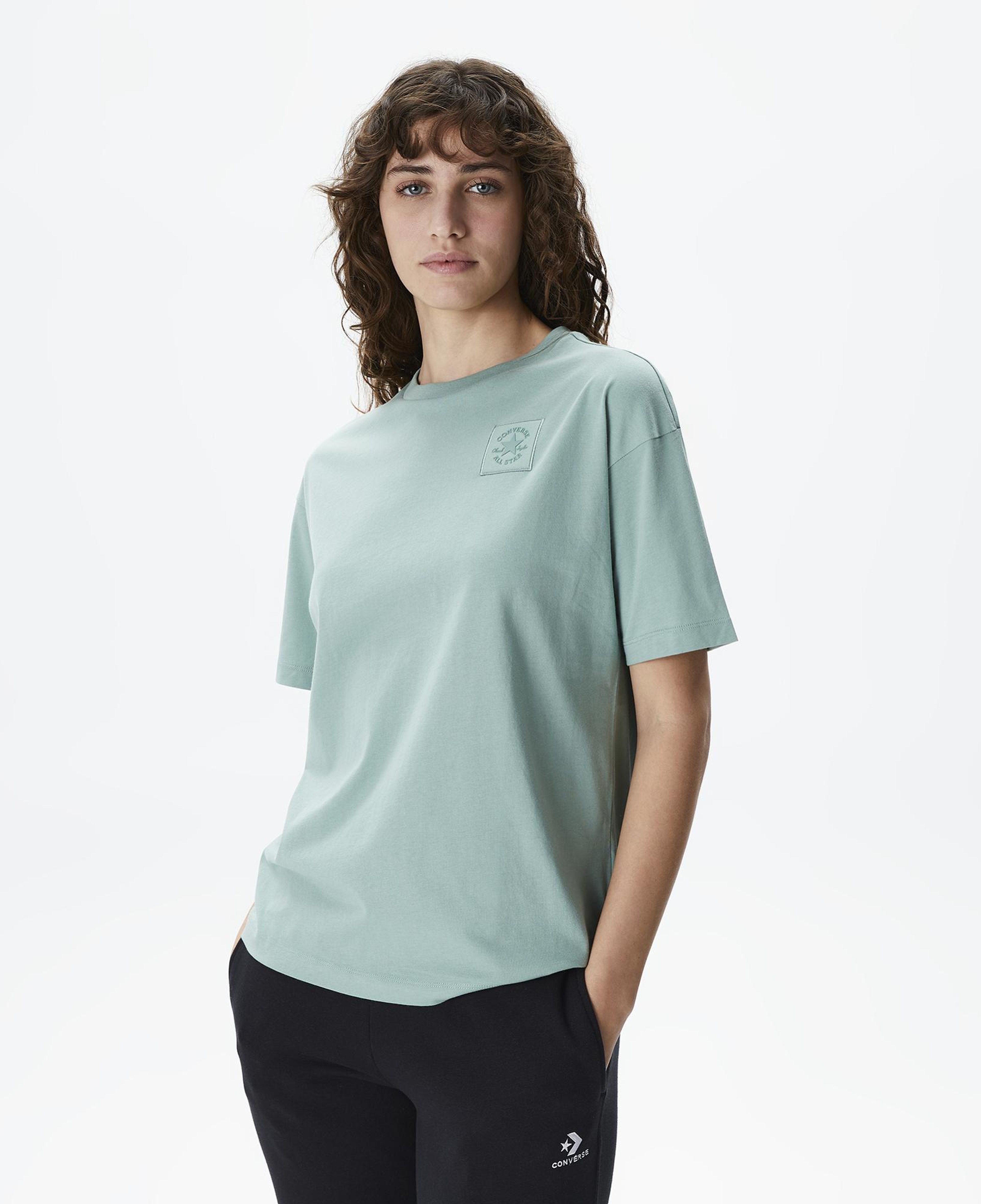 Converse Chuck Taylor Embro Boxy Kadın Yeşil T-Shirt