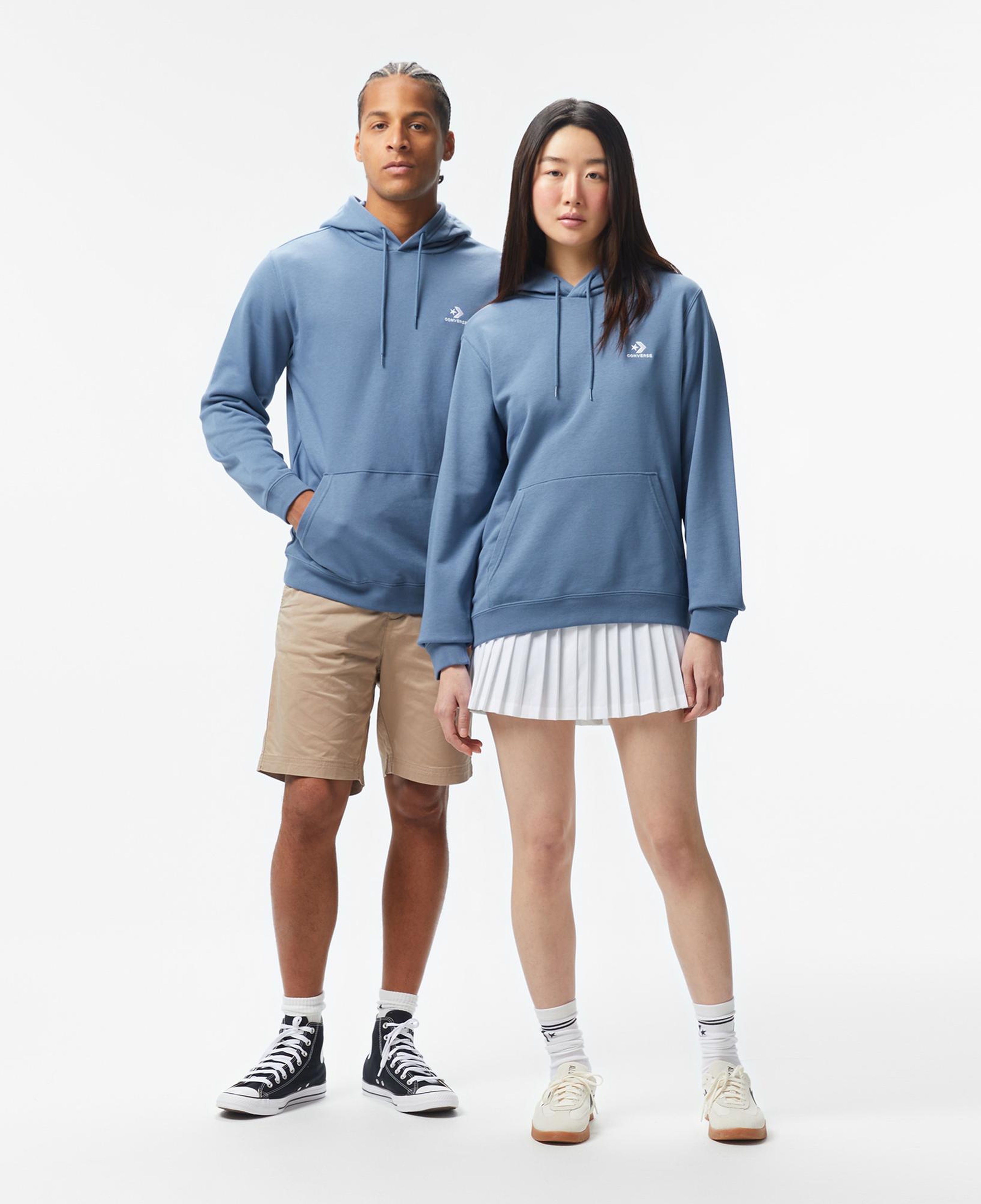 Converse Go-To Unisex Kapüşonlu Mavi Hoodie