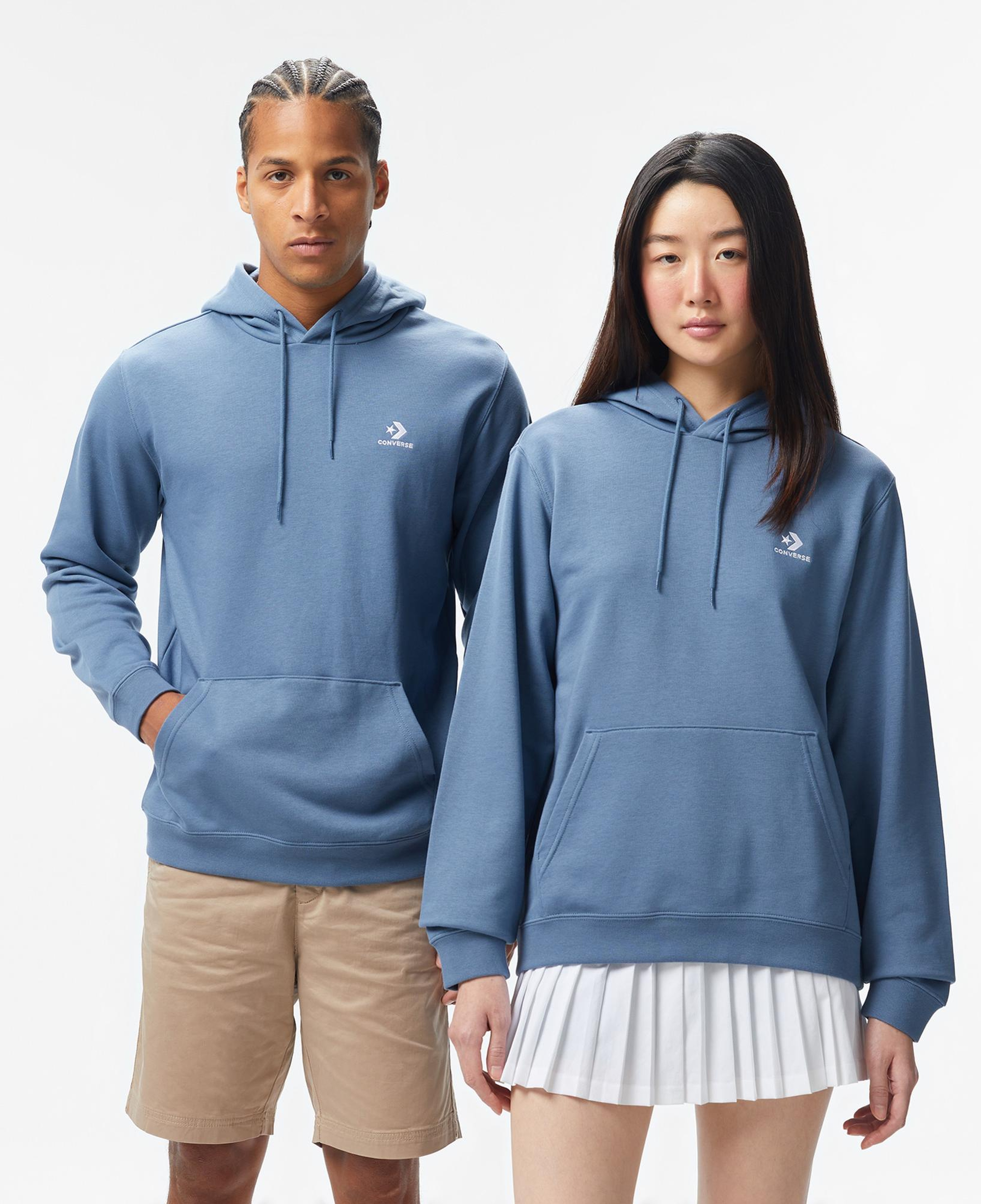 Converse Go-To Unisex Kapüşonlu Mavi Hoodie