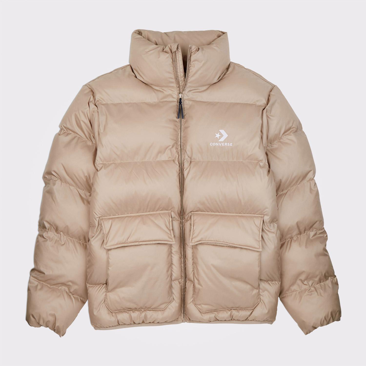 Converse Erkek Dik Yaka Kahverengi Şişme Mont