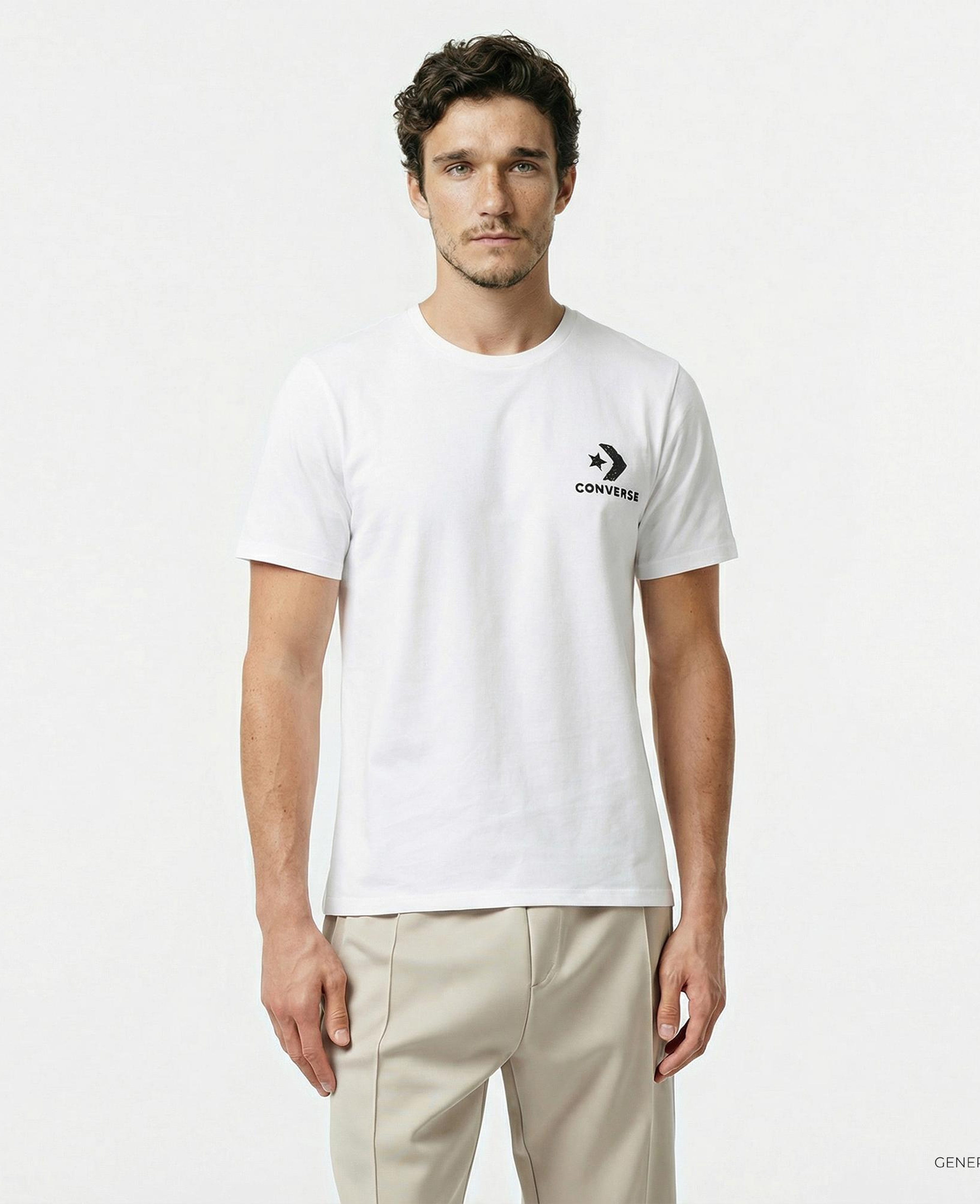 Converse Spray Paint Baskılı Erkek Beyaz T-Shirt