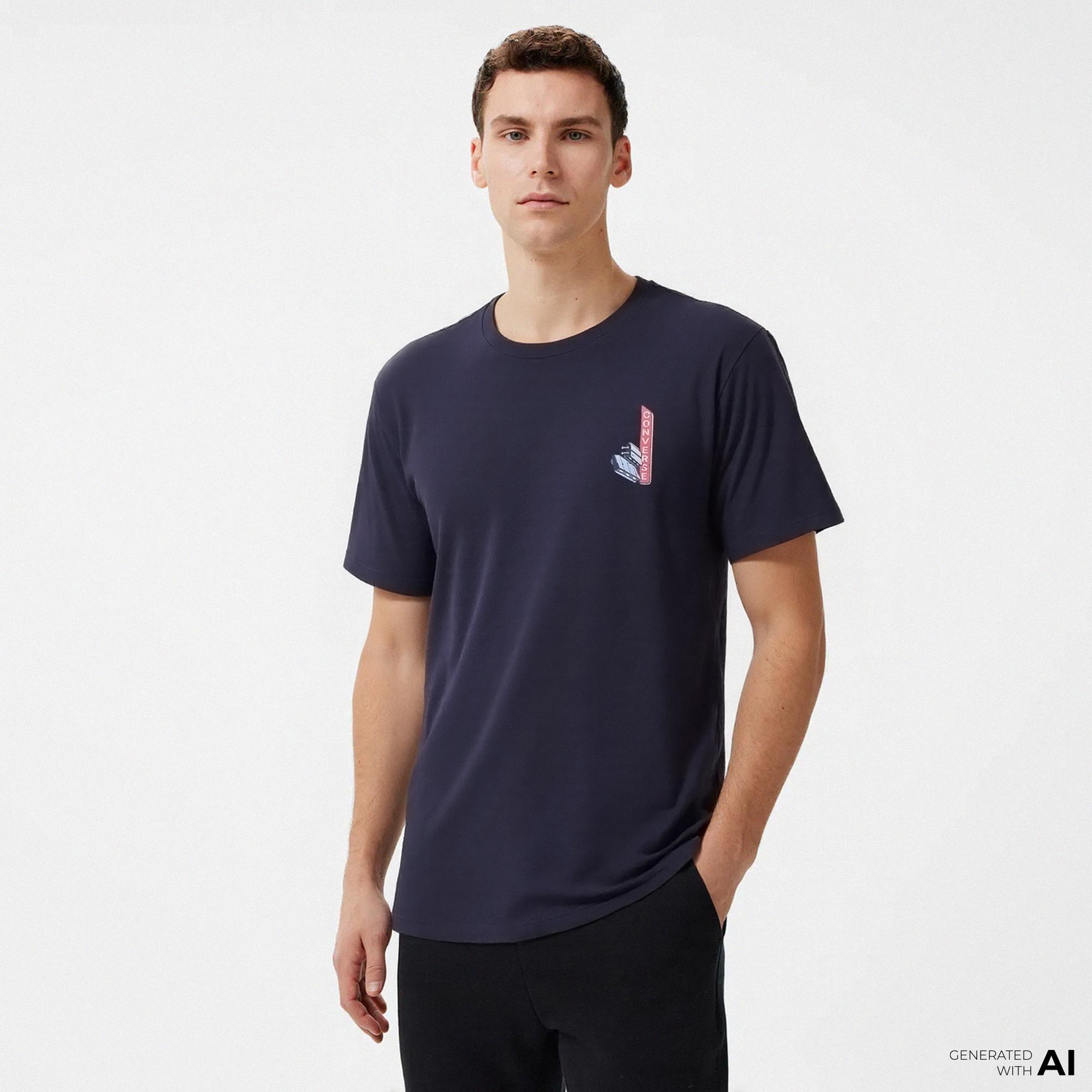 Converse Erkek Baskılı Siyah T-Shirt