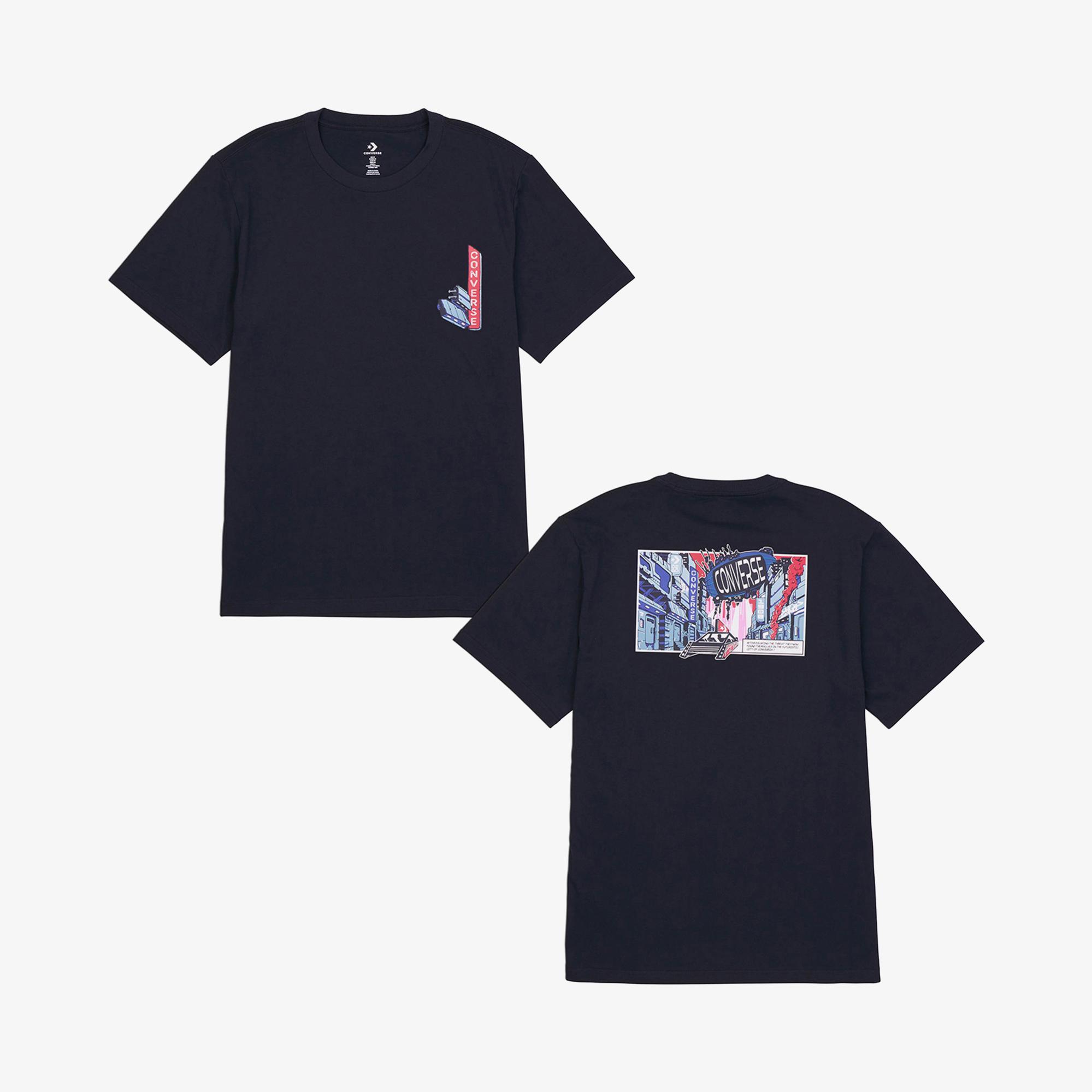 Converse Erkek Baskılı Siyah T-Shirt