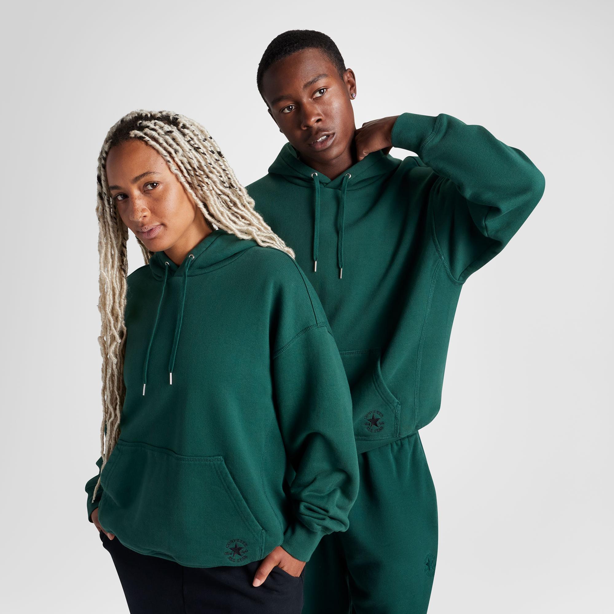 Converse Unisex Loose Fit Yeşil Hoodie