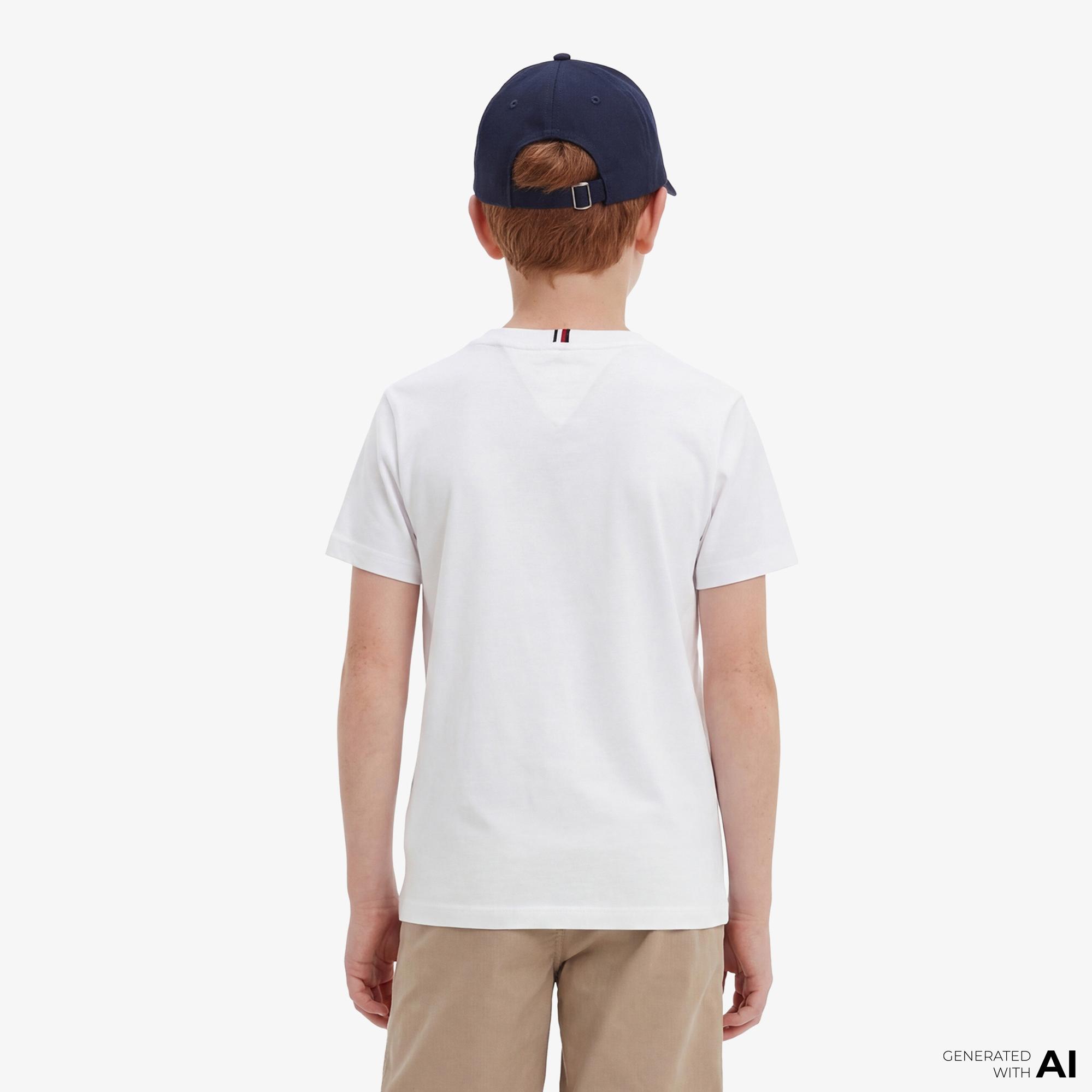 Tommy Hilfiger Monotype Çocuk Beyaz T-Shirt