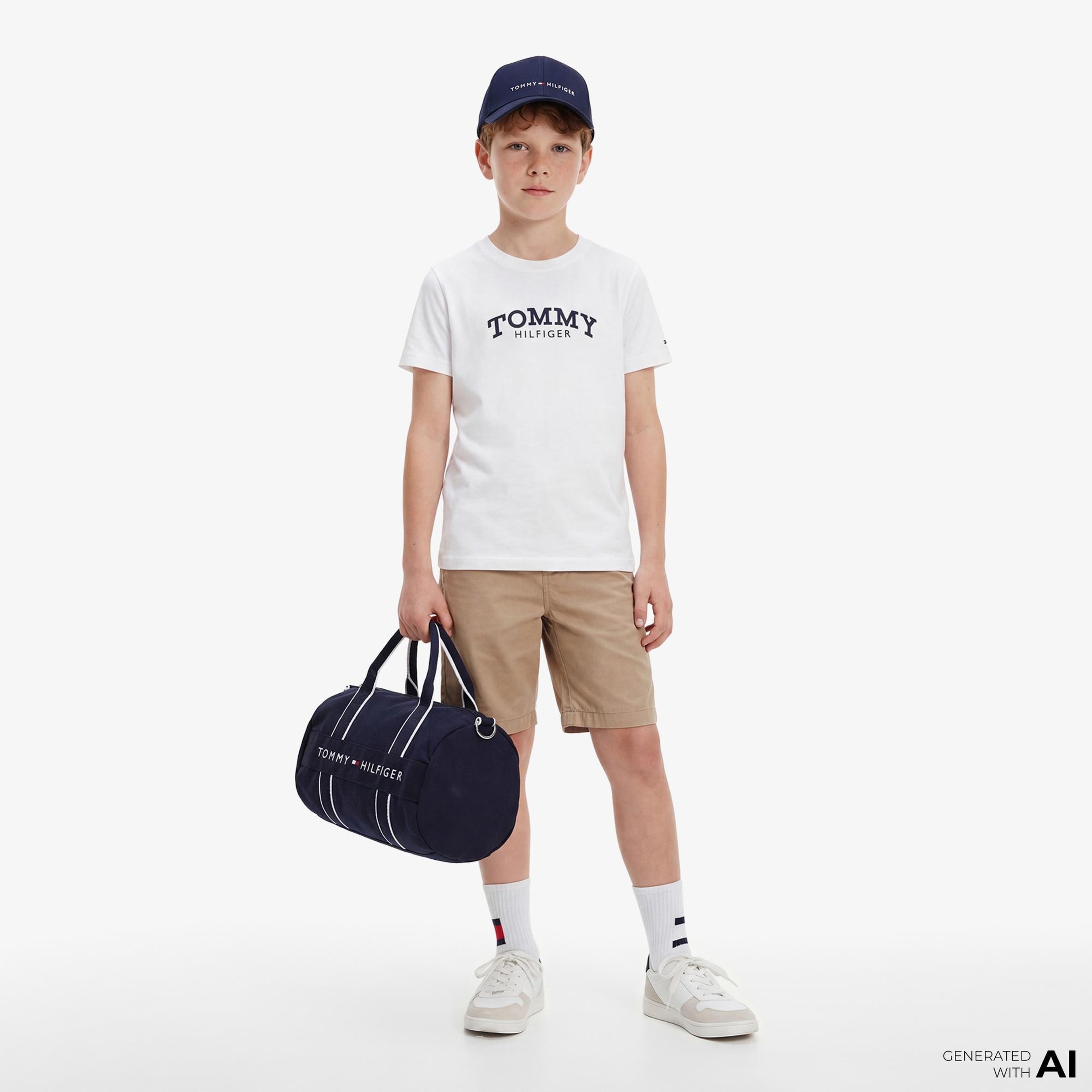 Tommy Hilfiger Monotype Çocuk Beyaz T-Shirt