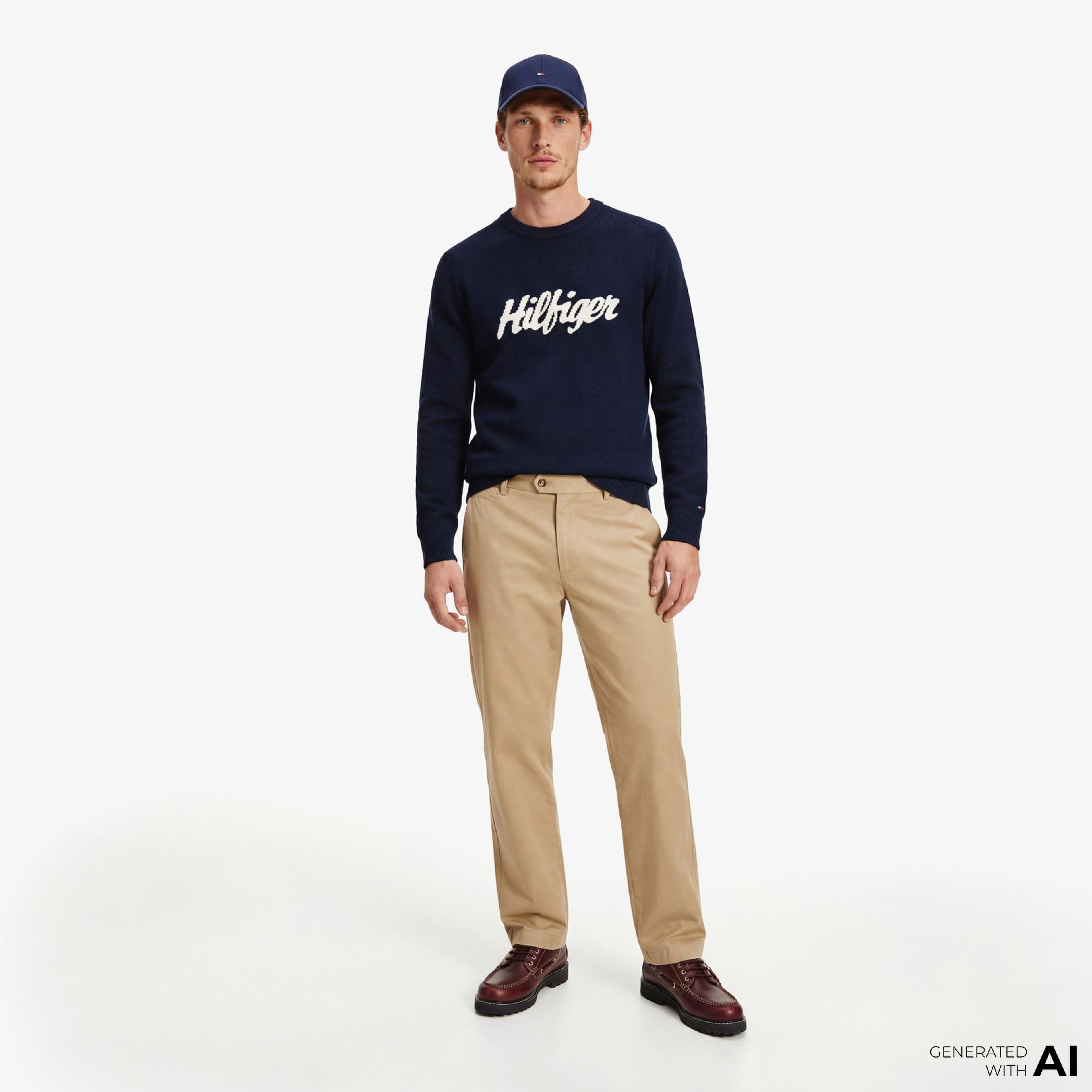 Tommy Hilfiger Seasonal Graphic Erkek Lacivert Triko