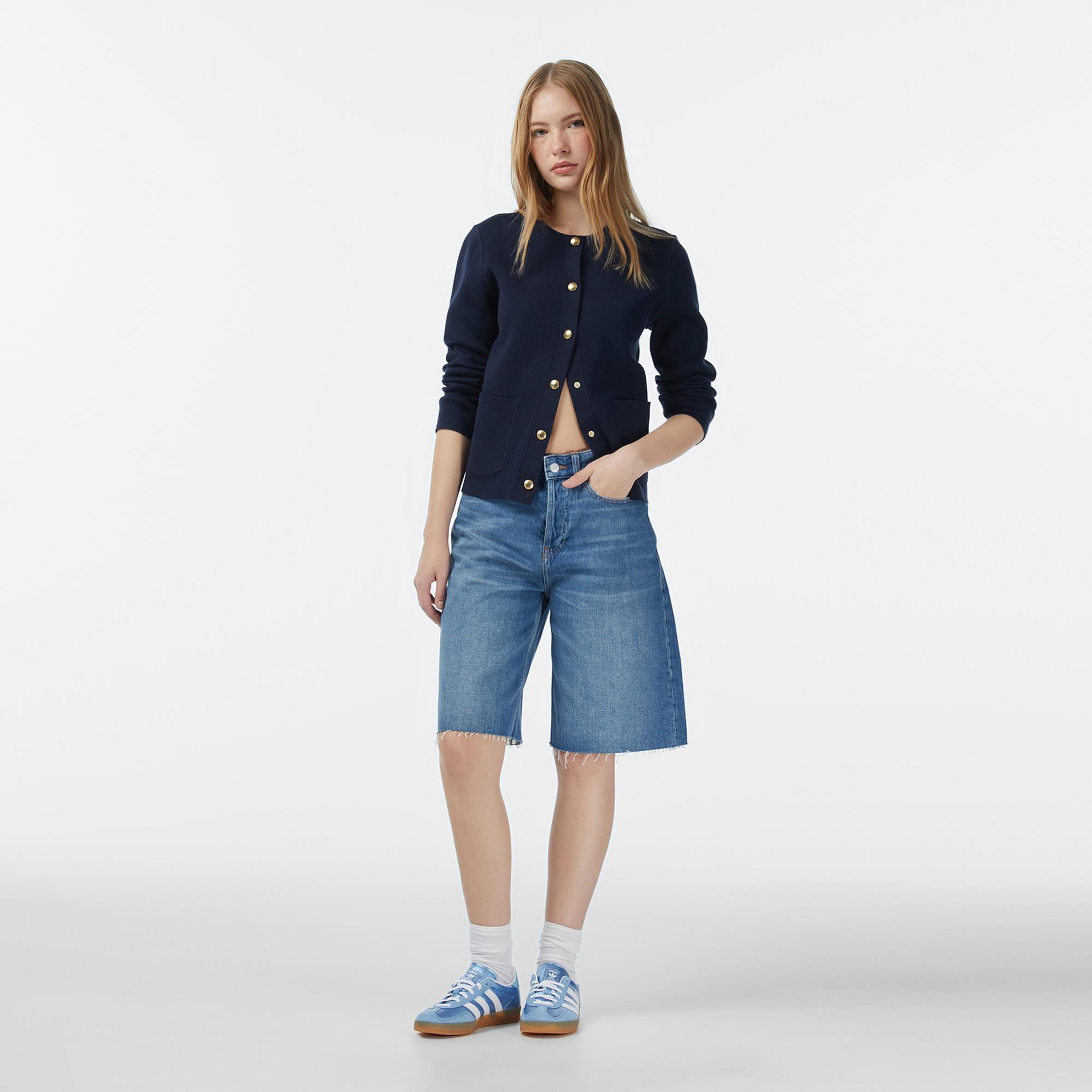Tommy Hilfiger Reversible Cardi Kadın Lacivert Hırka