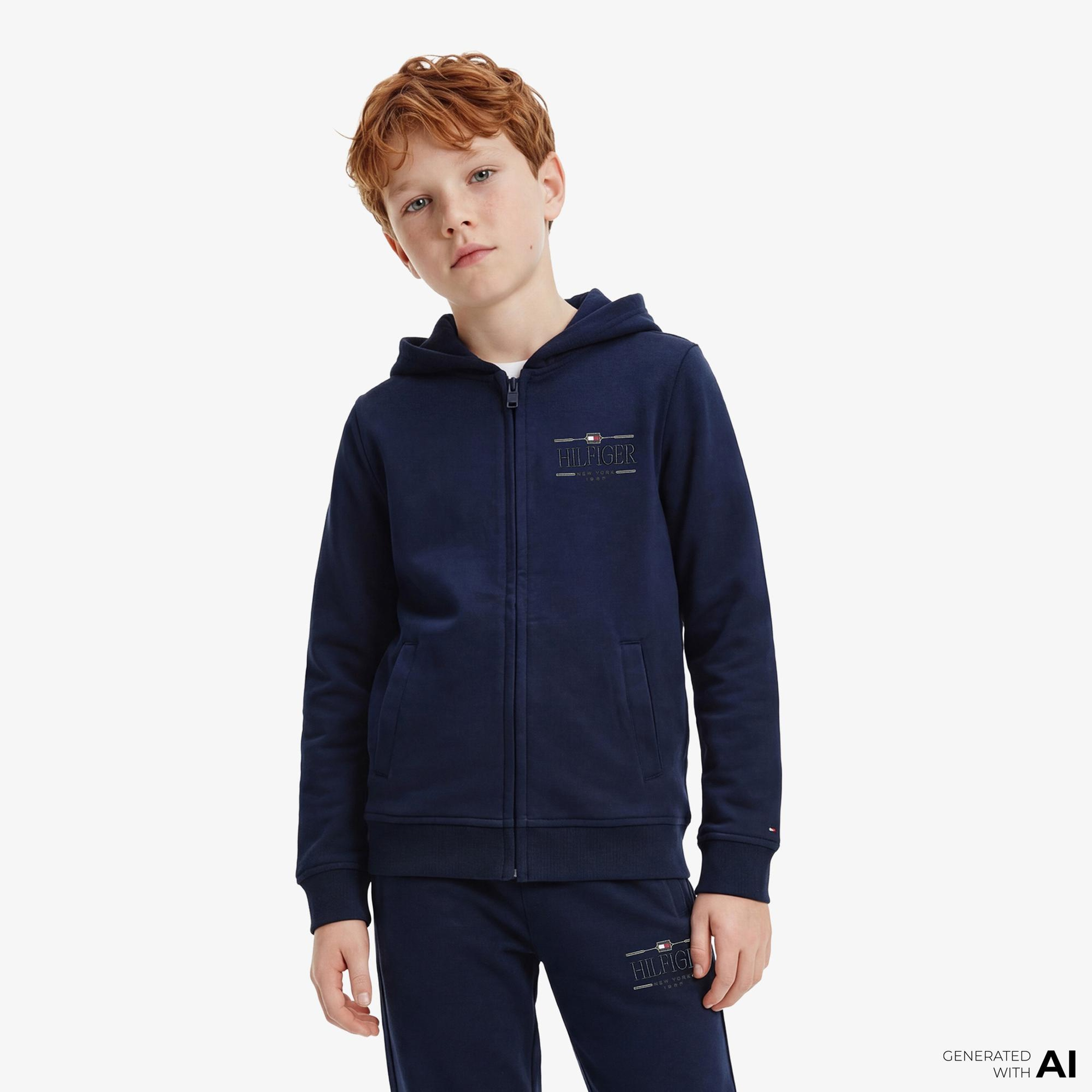 Tommy Hilfiger Icons Çocuk Lacivert Eşofman Üstü