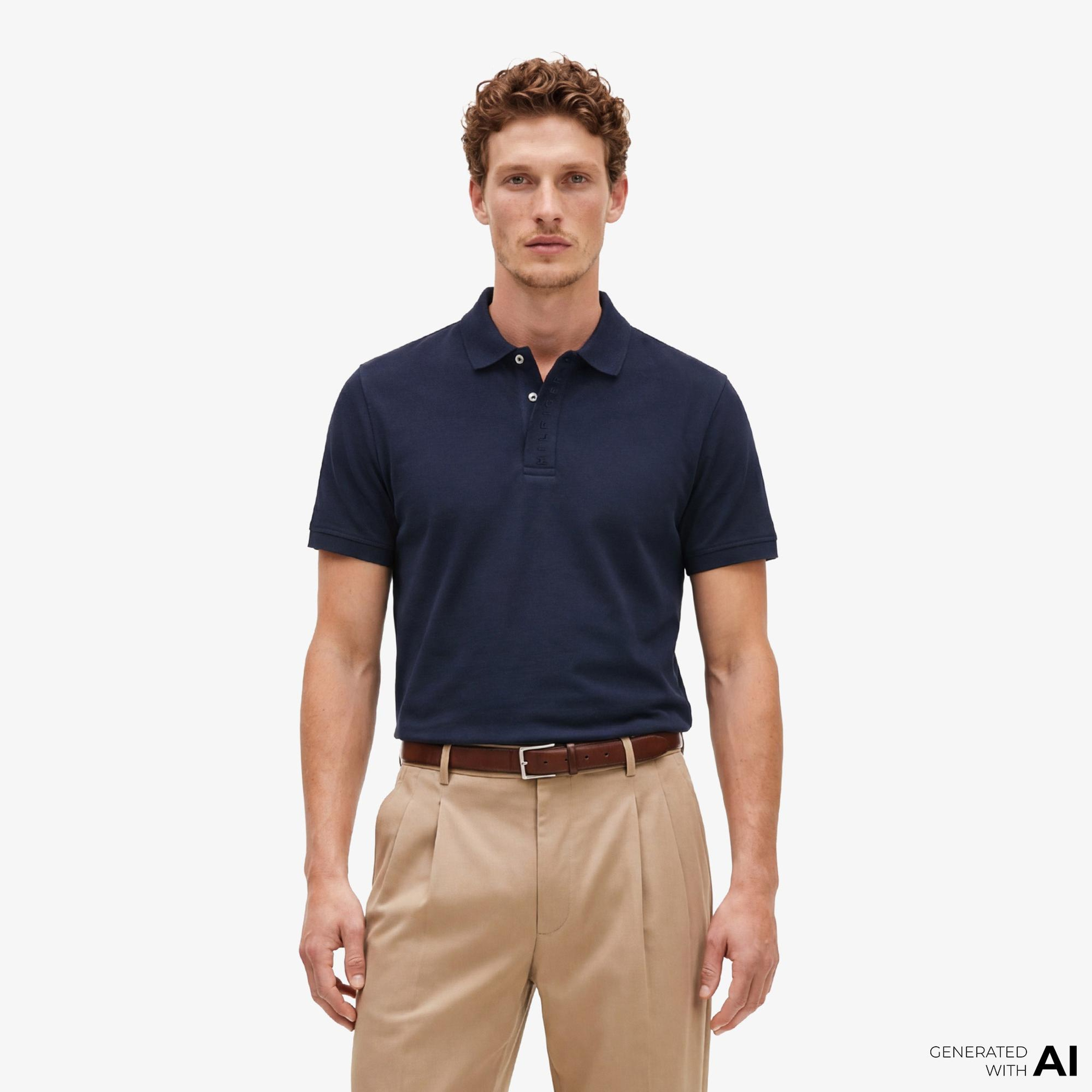 Tommy Hilfiger Seasonal Graphic Erkek Lacivert Polo Yaka T-Shirt
