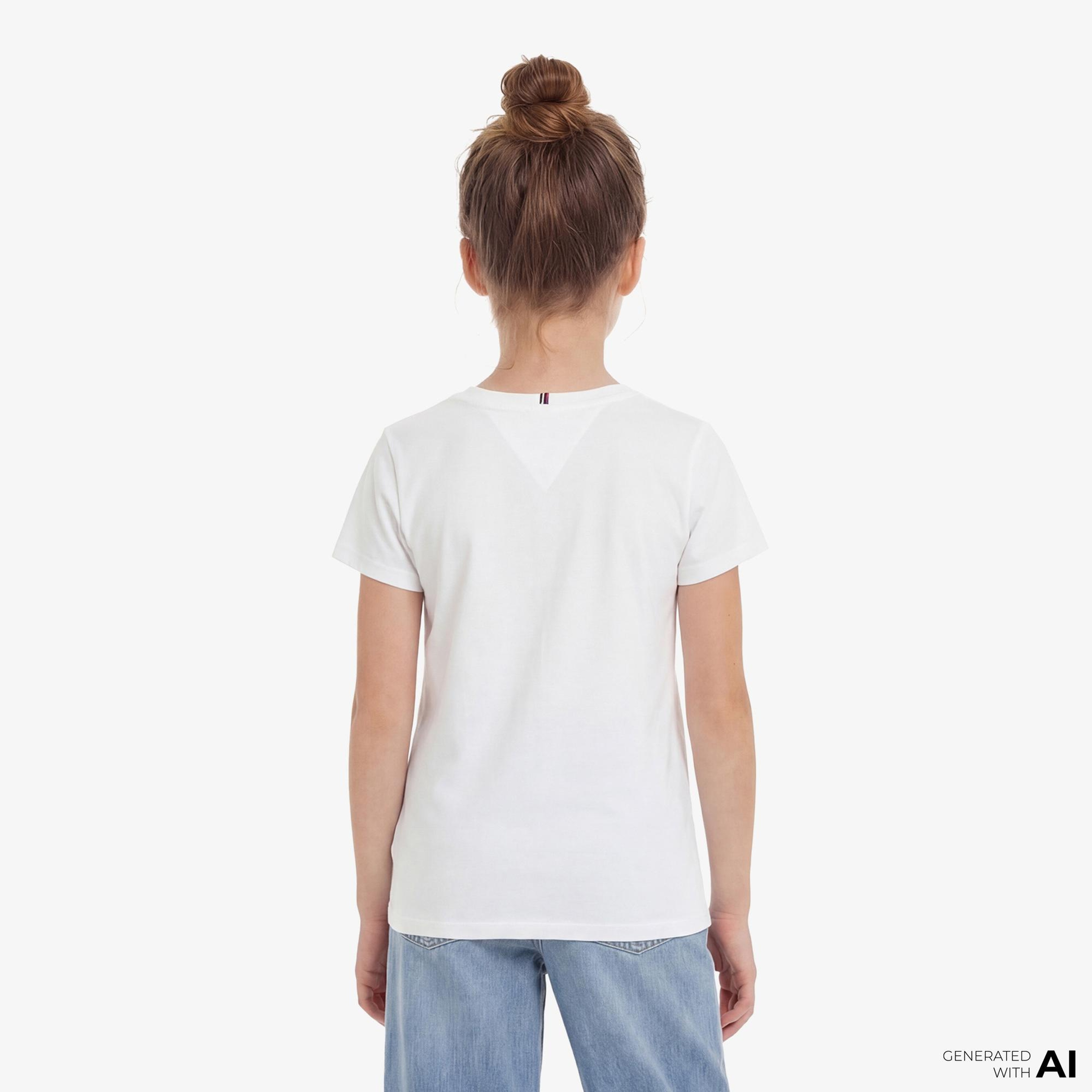 Tommy Hilfiger Script Çocuk Beyaz T-Shirt