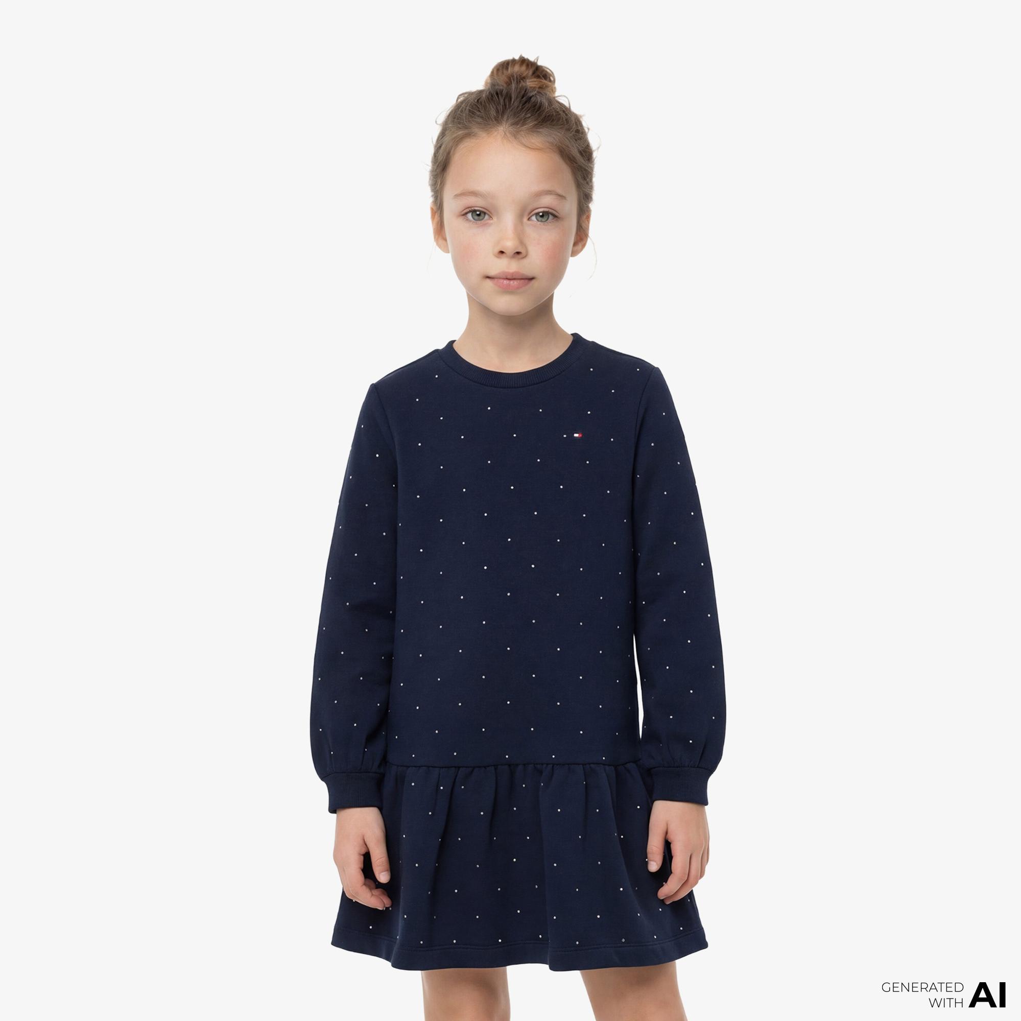 Tommy Hilfiger Festive Çocuk Lacivert Elbise