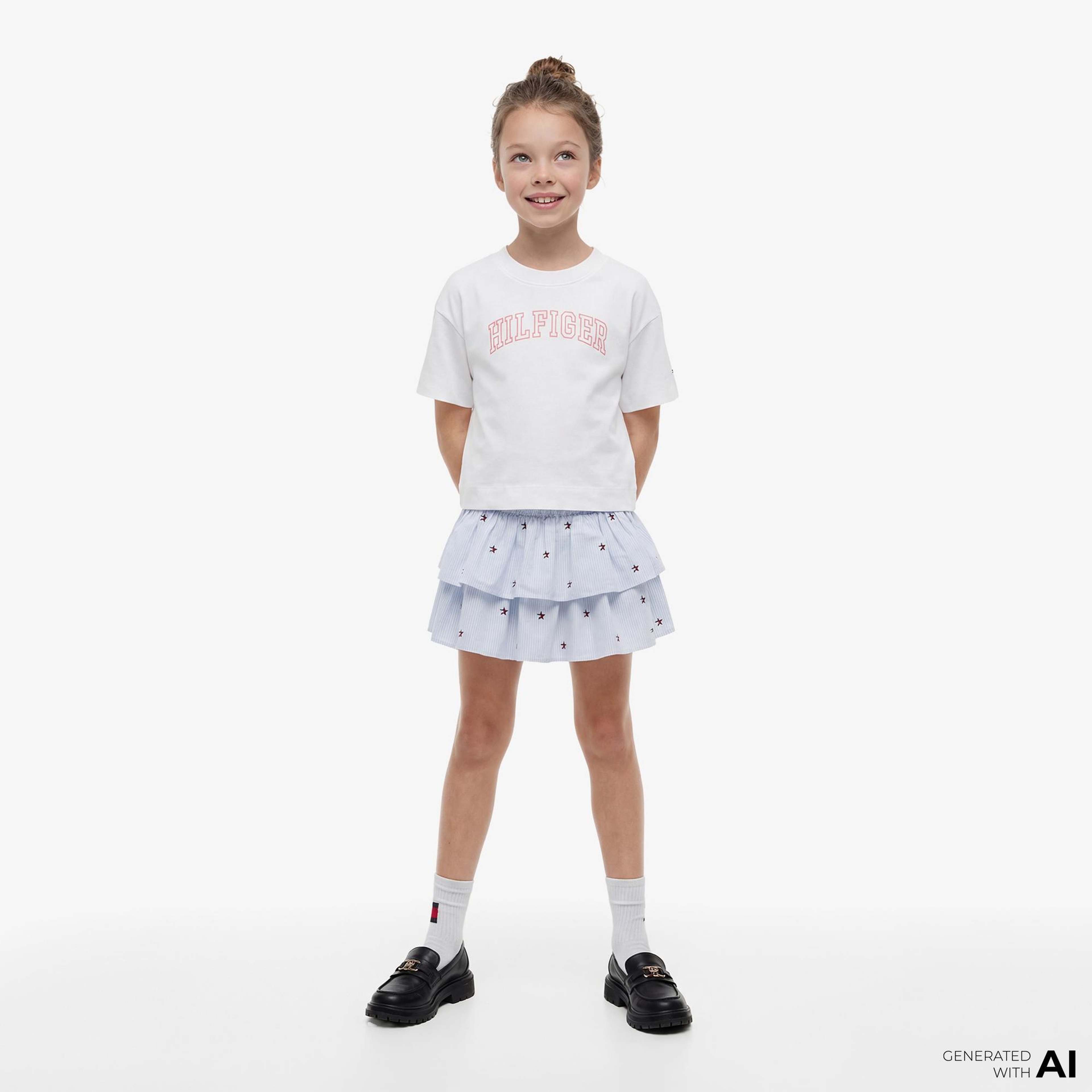 Tommy Hilfiger Varsity Çocuk Beyaz T-Shirt