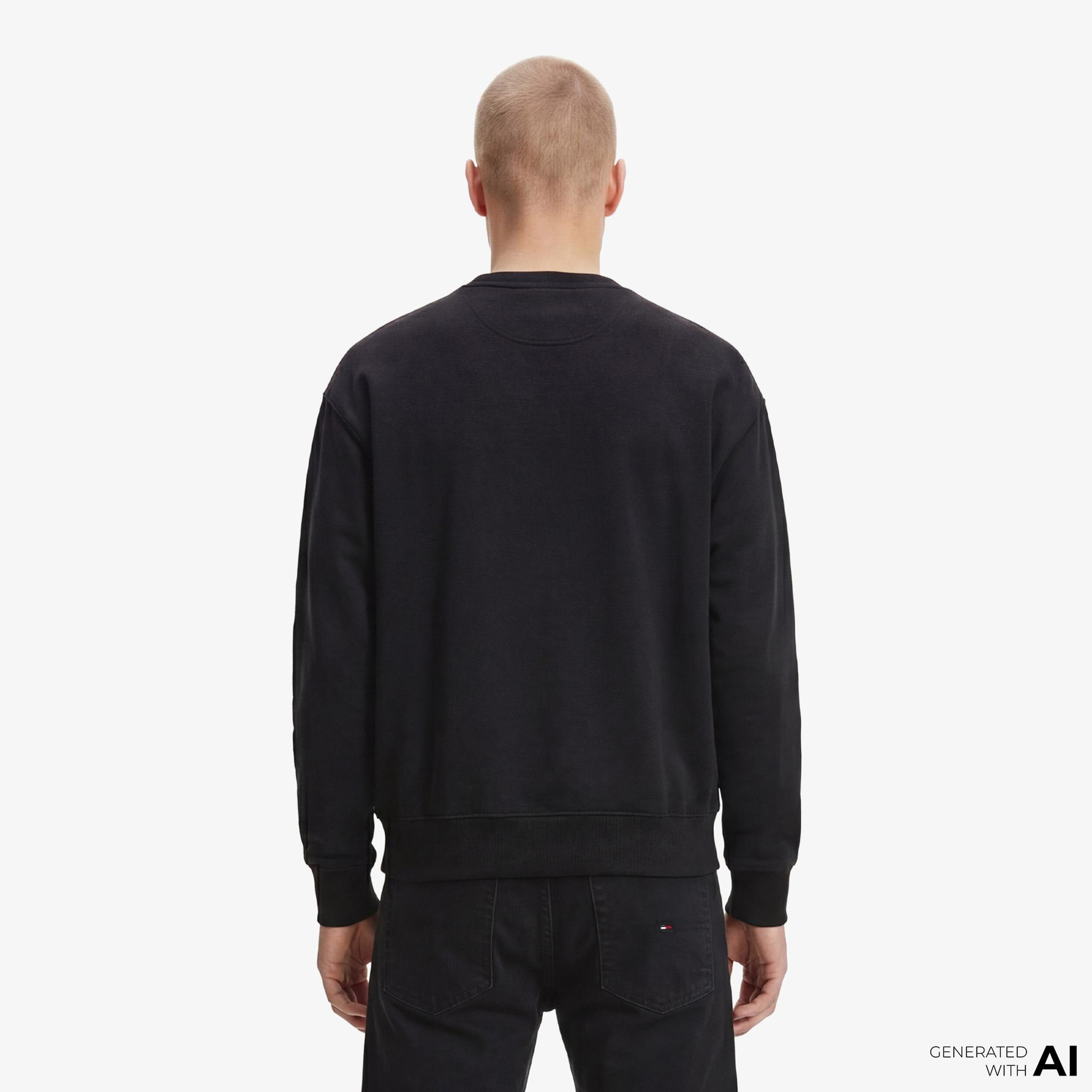 Tommy Hilfiger Flag Bearer Erkek Siyah Sweatshirt