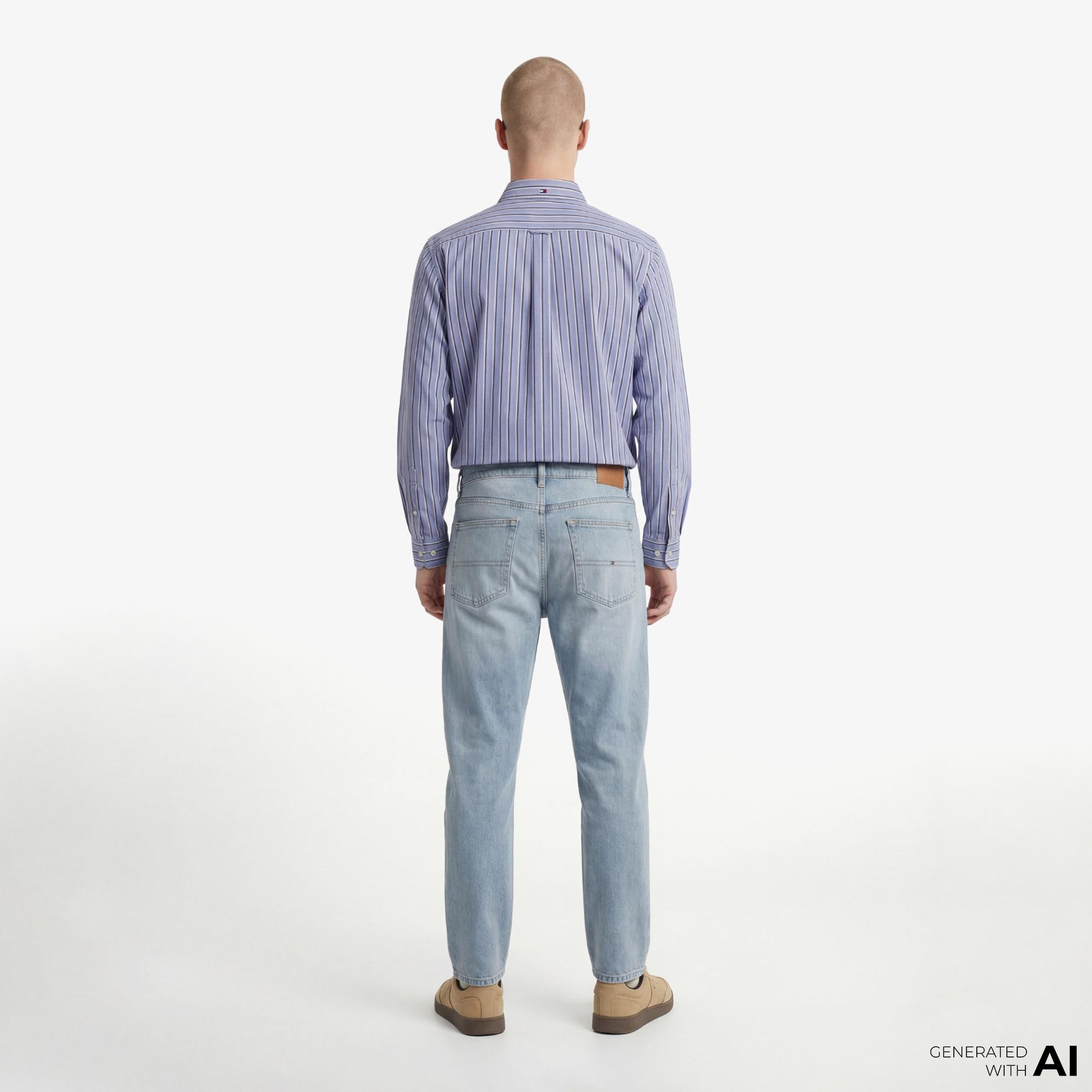 Tommy Hilfiger Visual Wash Erkek Lacivert Jean