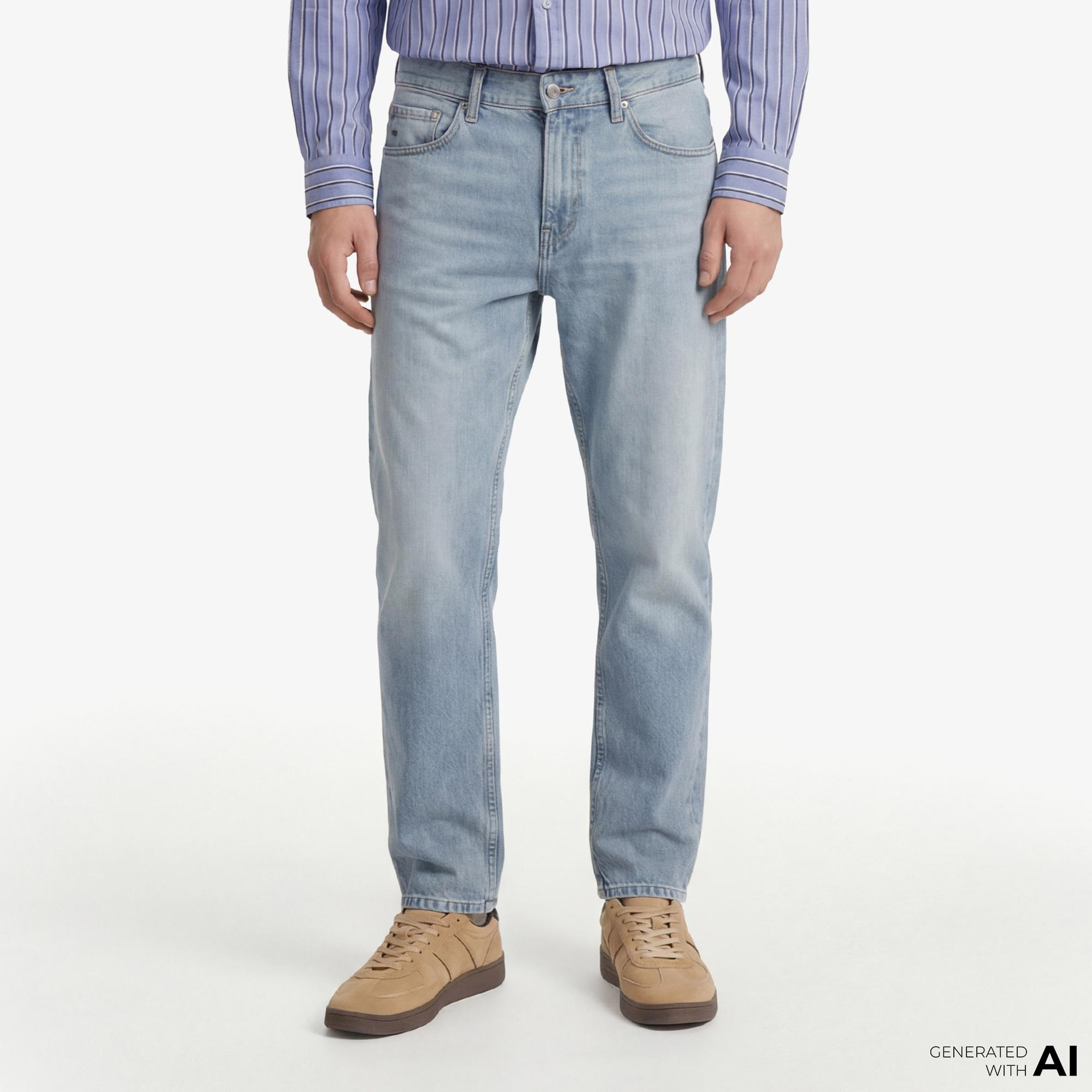 Tommy Hilfiger Visual Wash Erkek Lacivert Jean