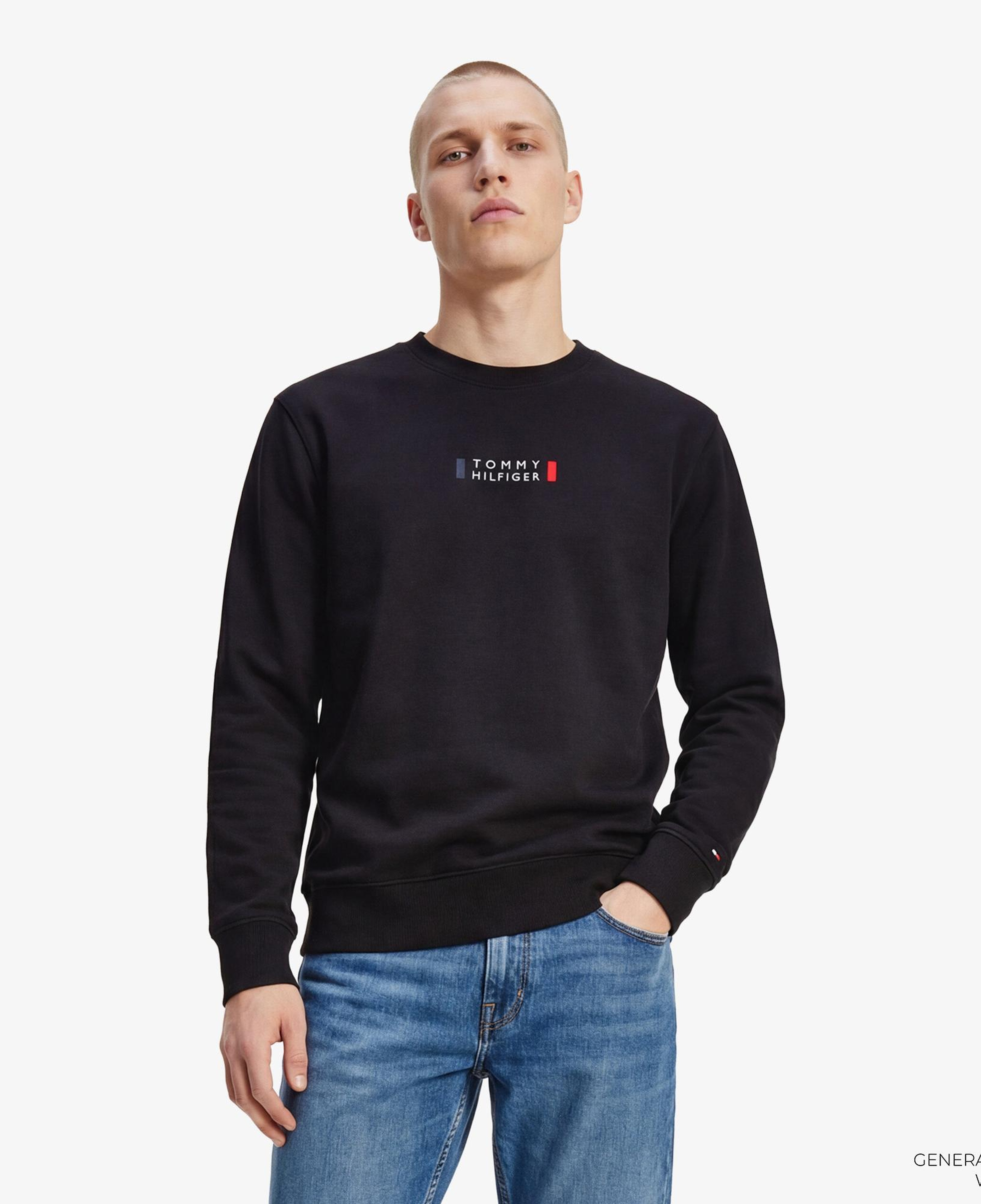 Tommy Hilfiger Brand Love Graphic Erkek Siyah Sweatshirt