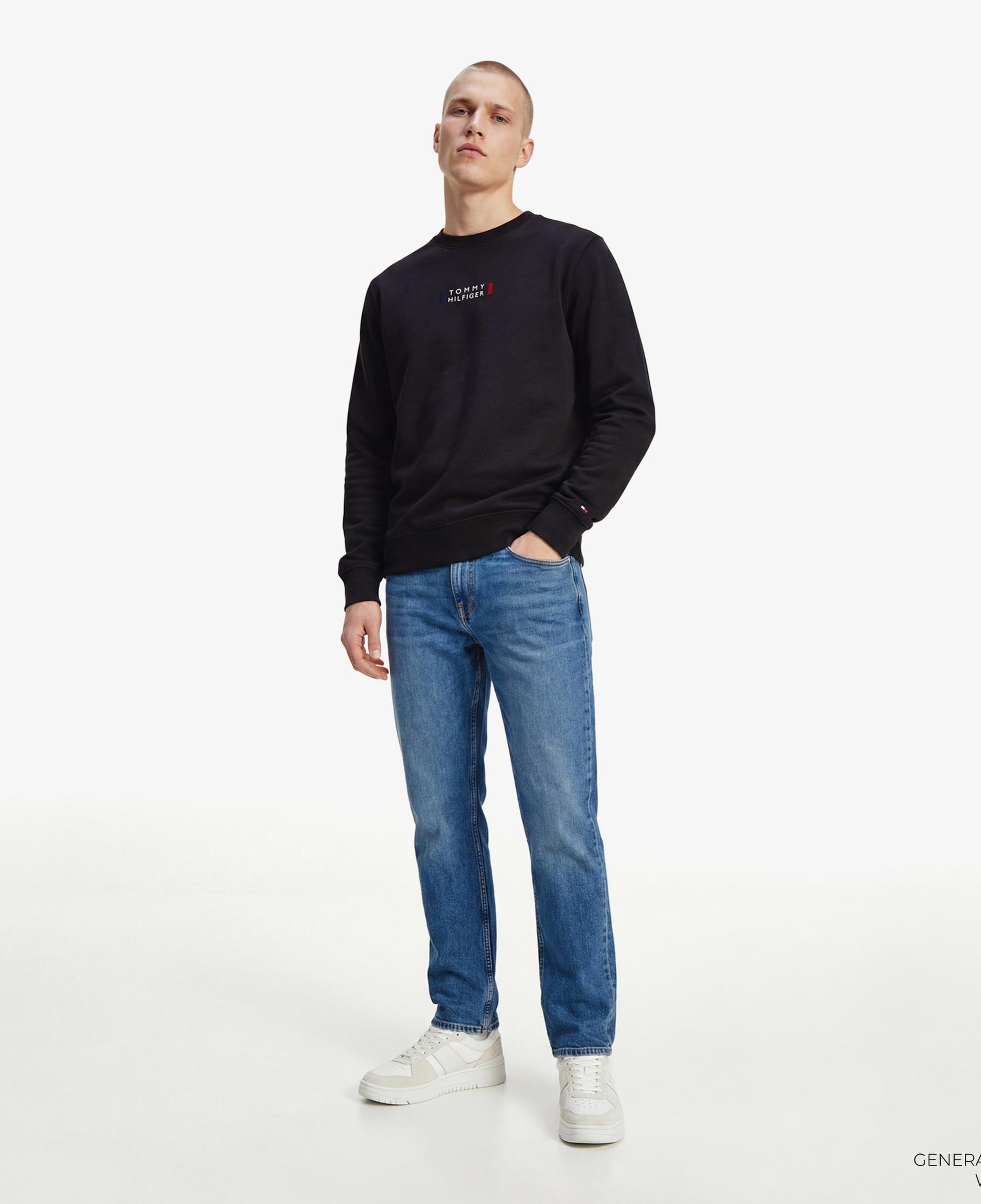 Tommy Hilfiger Brand Love Graphic Erkek Siyah Sweatshirt