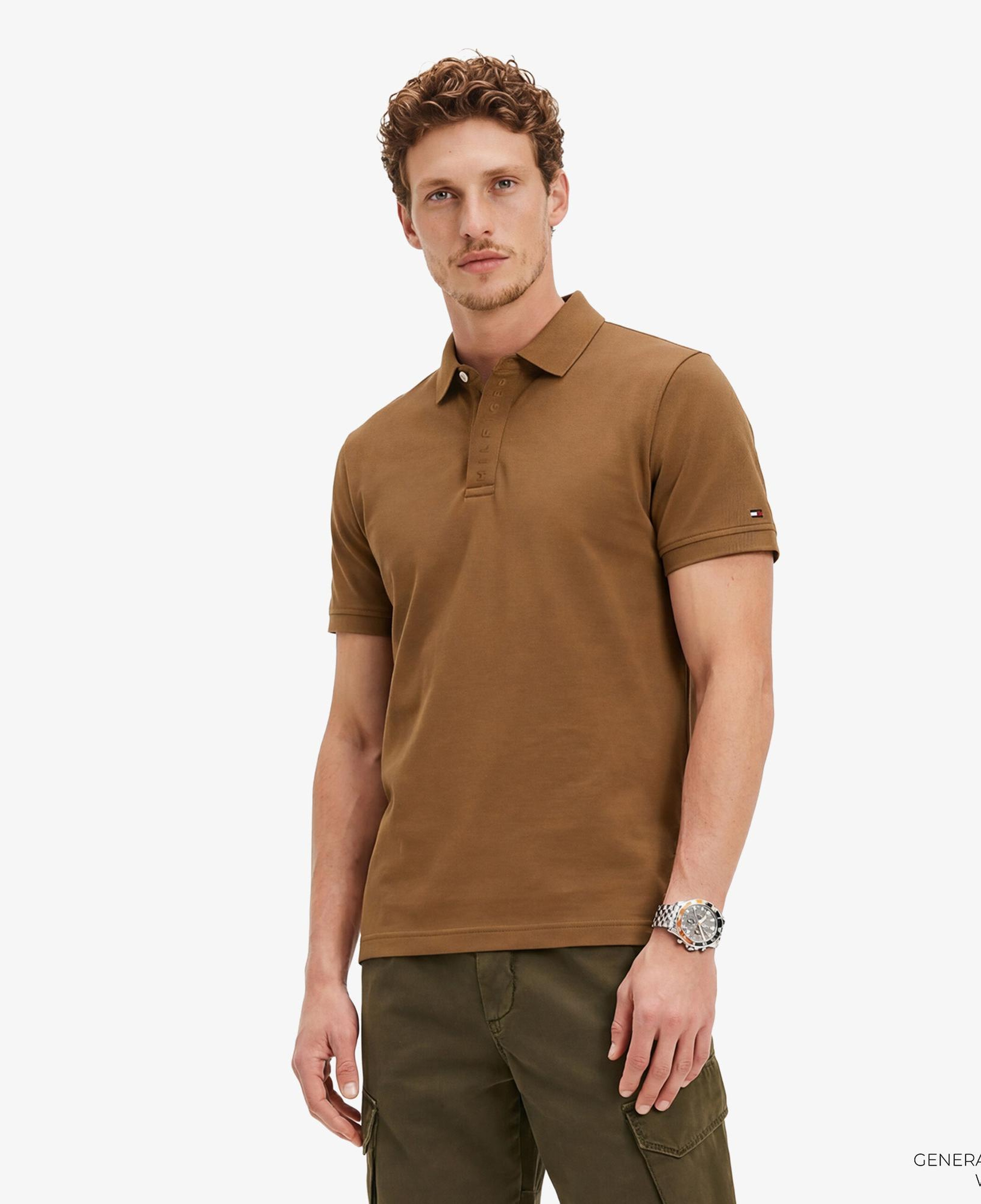 Tommy Hilfiger Seasonal Graphic Erkek Kahverengi Polo Yaka T-Shirt