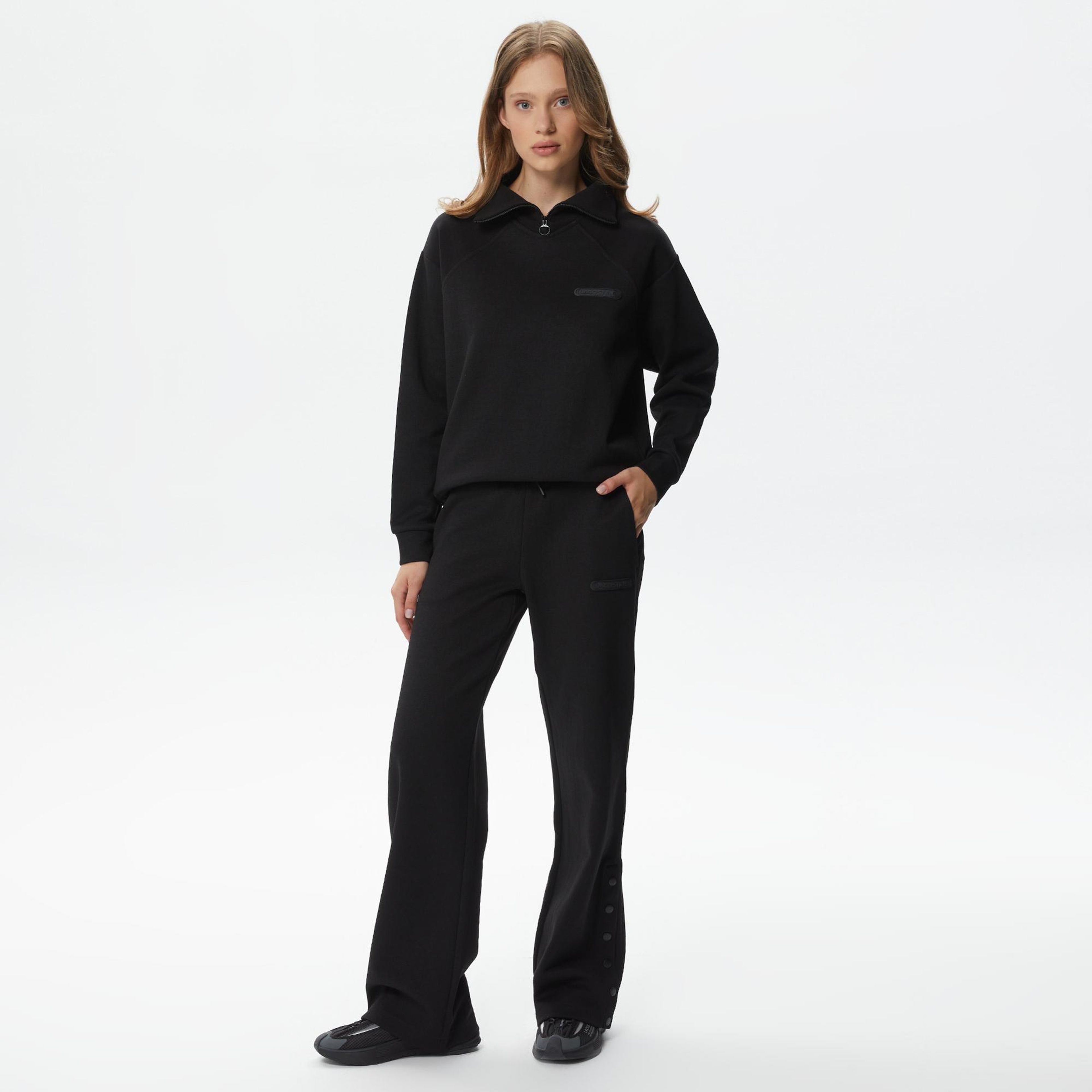 Lacoste Kadın Straight Fit Siyah Eşofman Altı