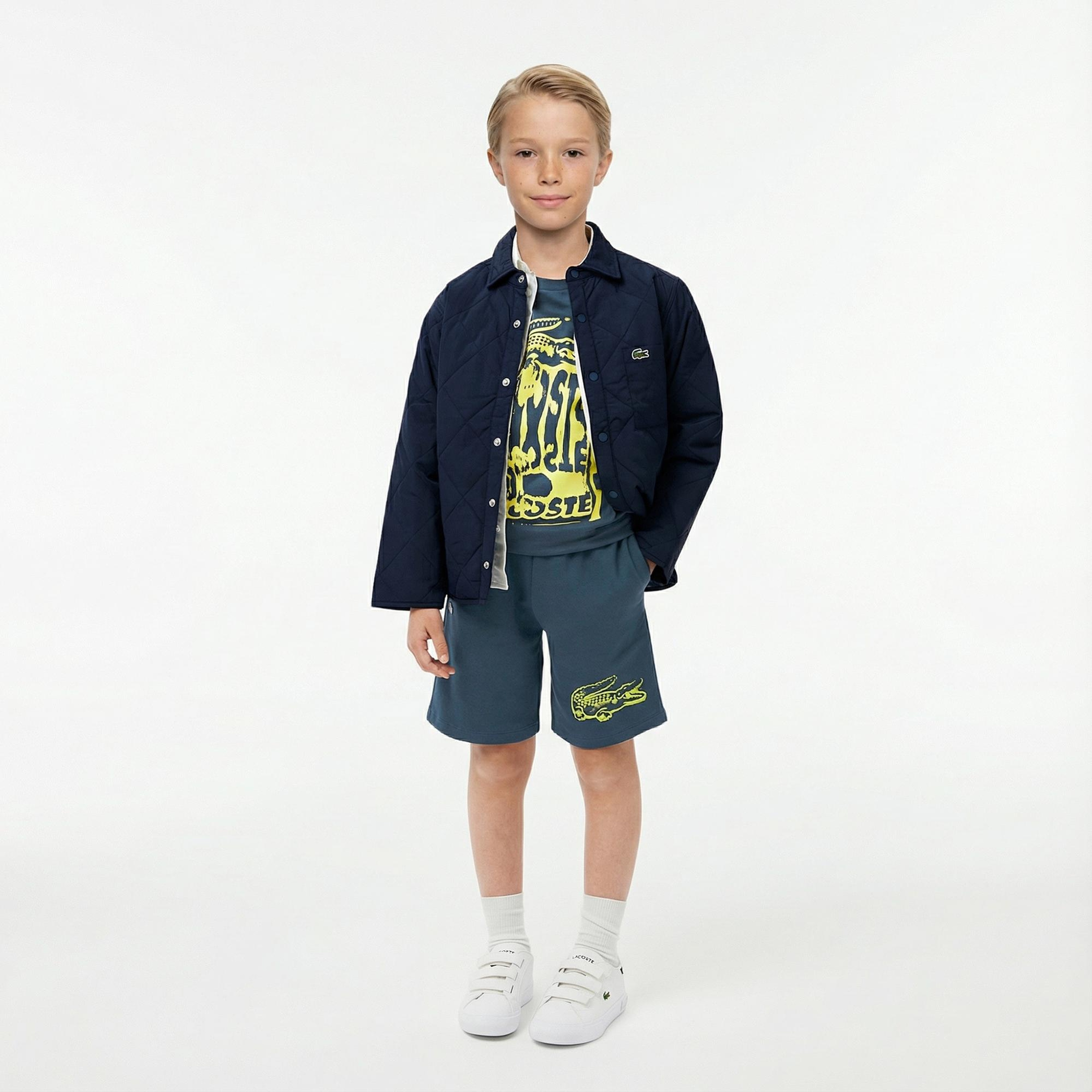 Lacoste Erkek Çocuk Baskılı Lacivert Şort