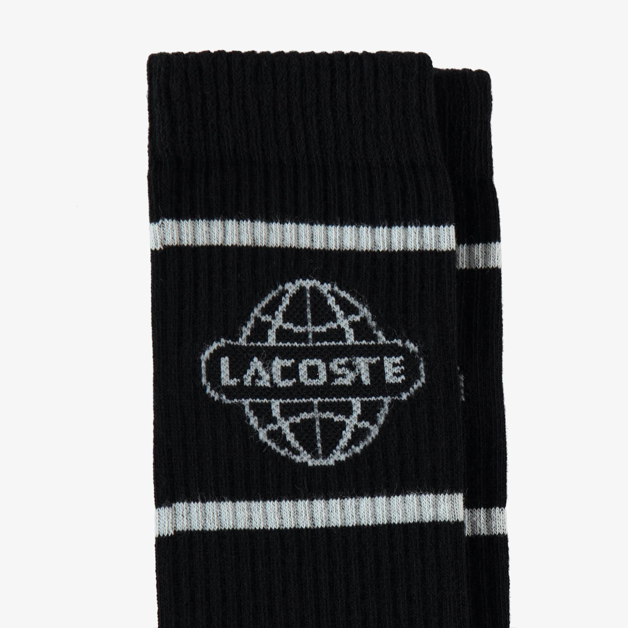 Lacoste Unisex Baskılı Siyah Çorap