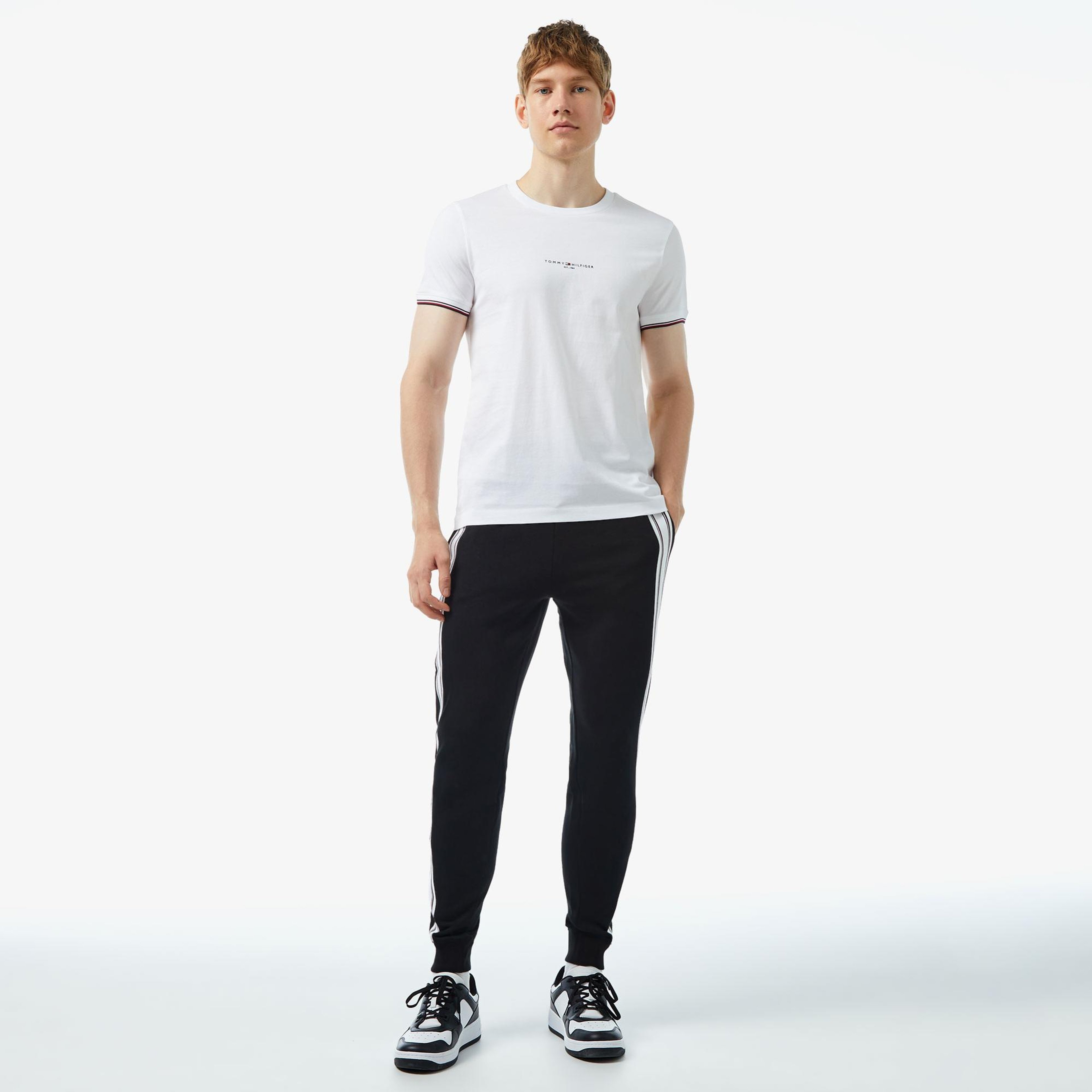 Tommy Hilfiger Logo Tipped Erkek Beyaz T-Shirt