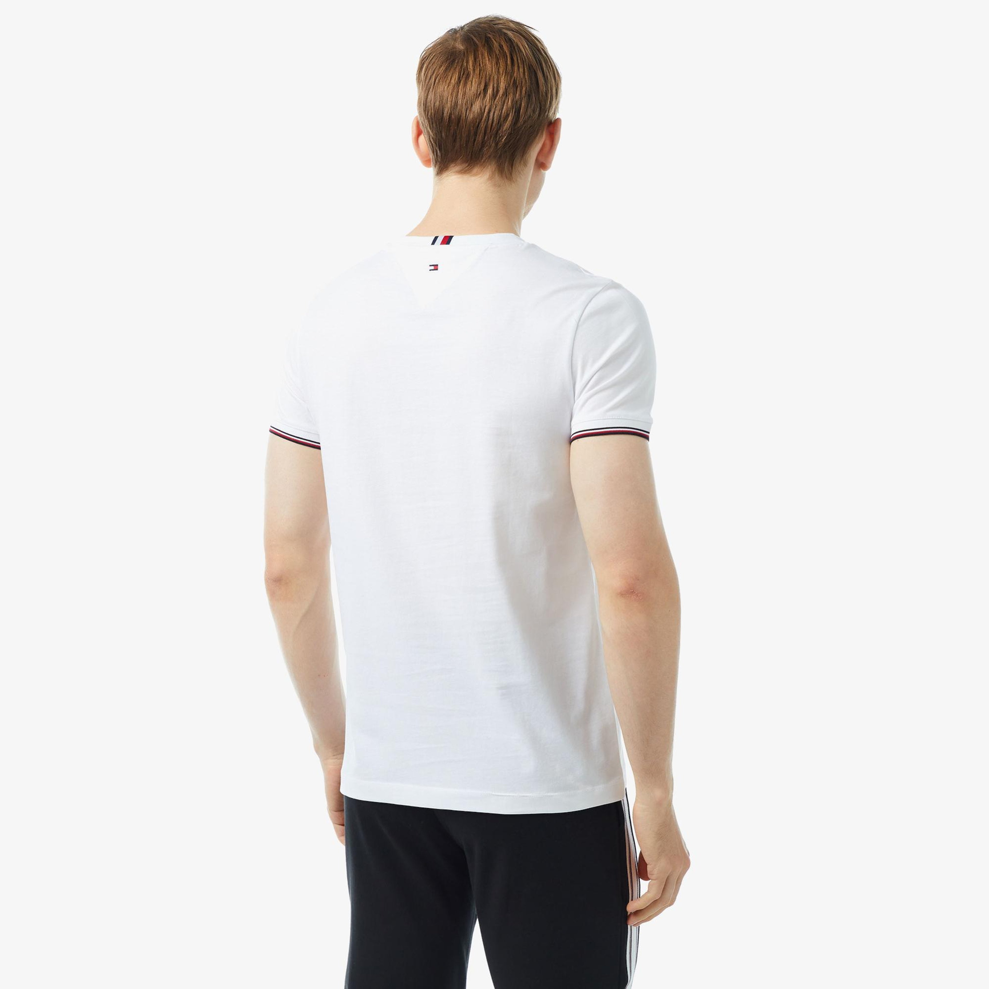 Tommy Hilfiger Logo Tipped Erkek Beyaz T-Shirt