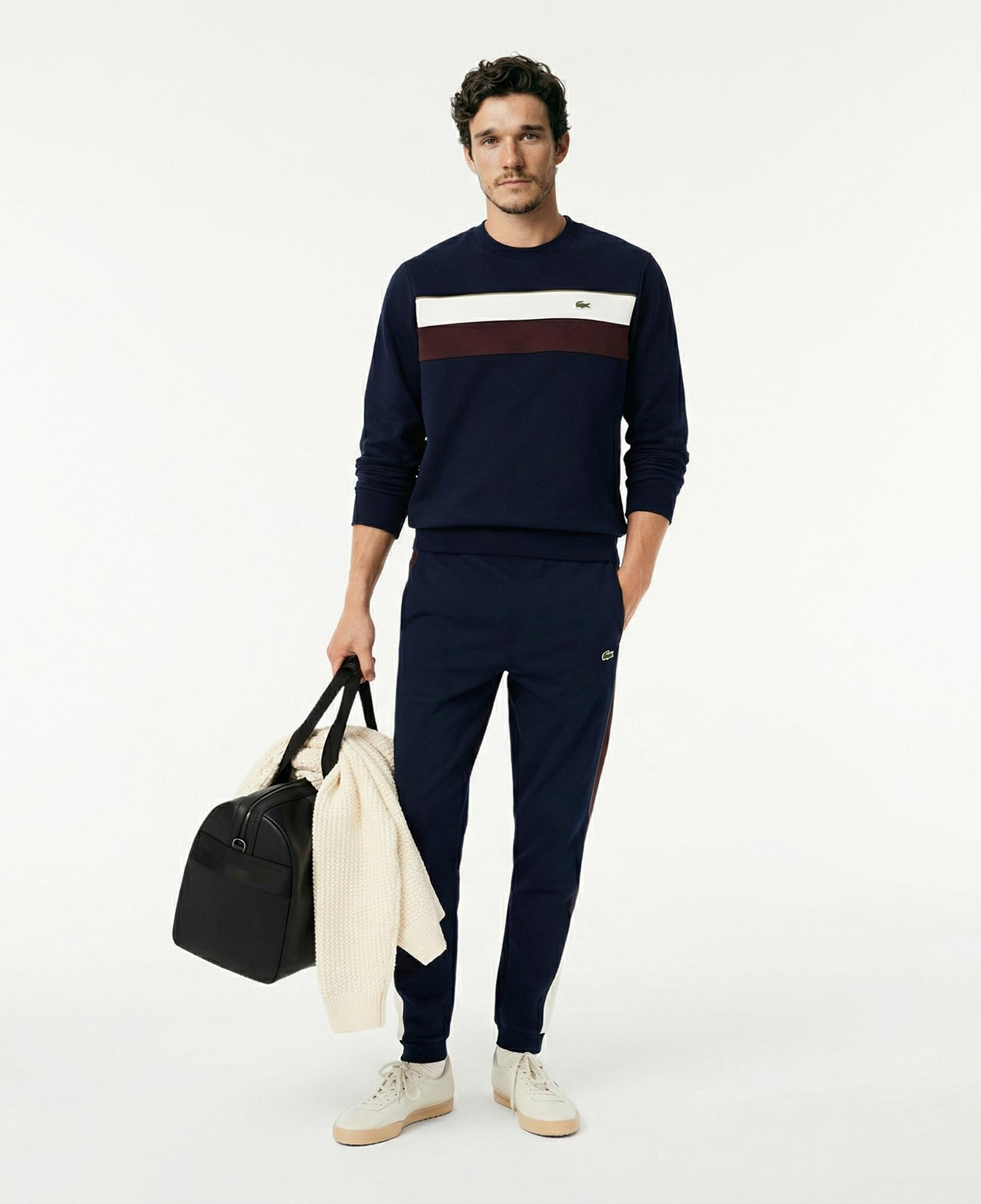 Lacoste Erkek Tapered Fit Renk Bloklu Lacivert Eşofman Altı