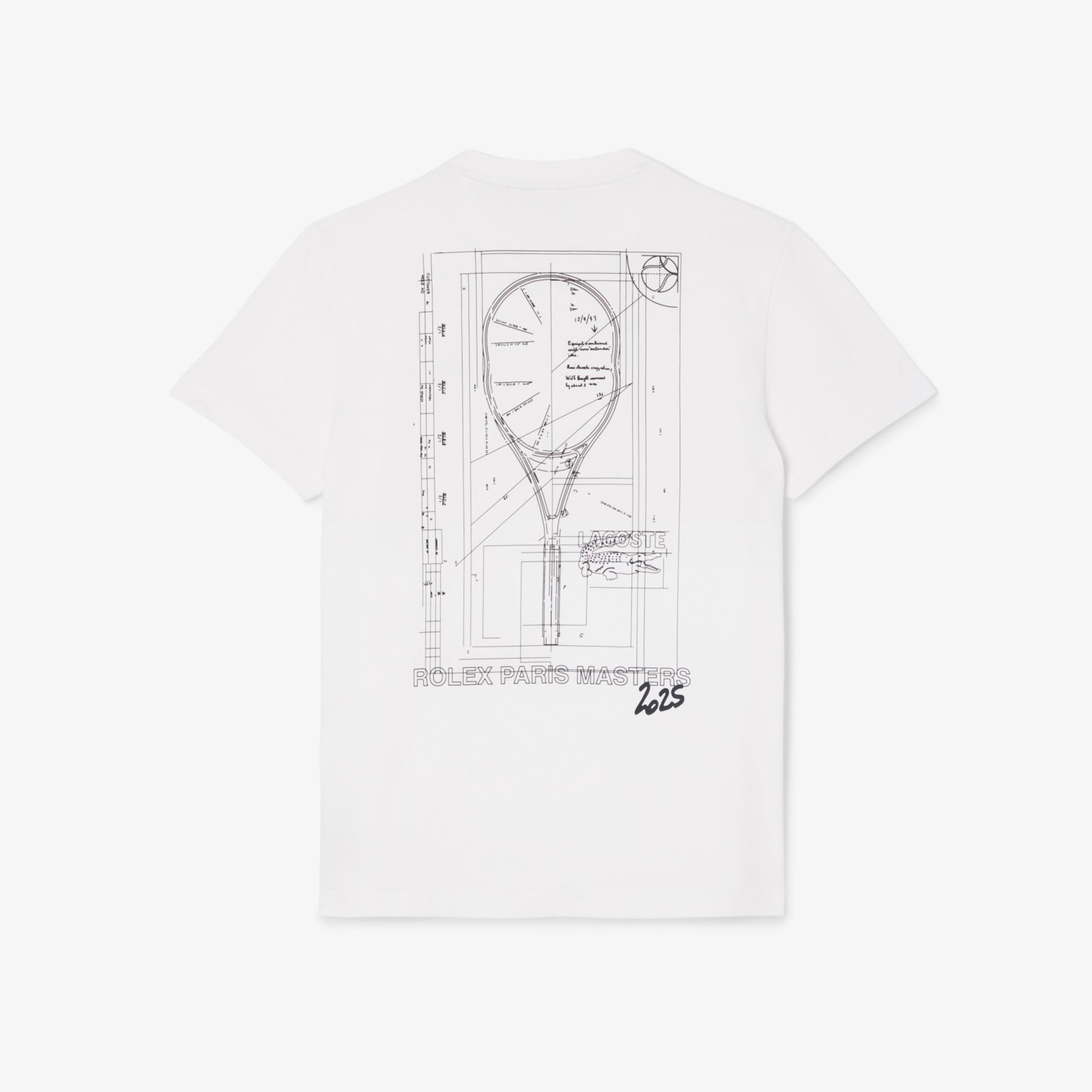 Lacoste x Rolex Paris Unisex Regular Fit Bisiklet Yaka Beyaz T-Shirt