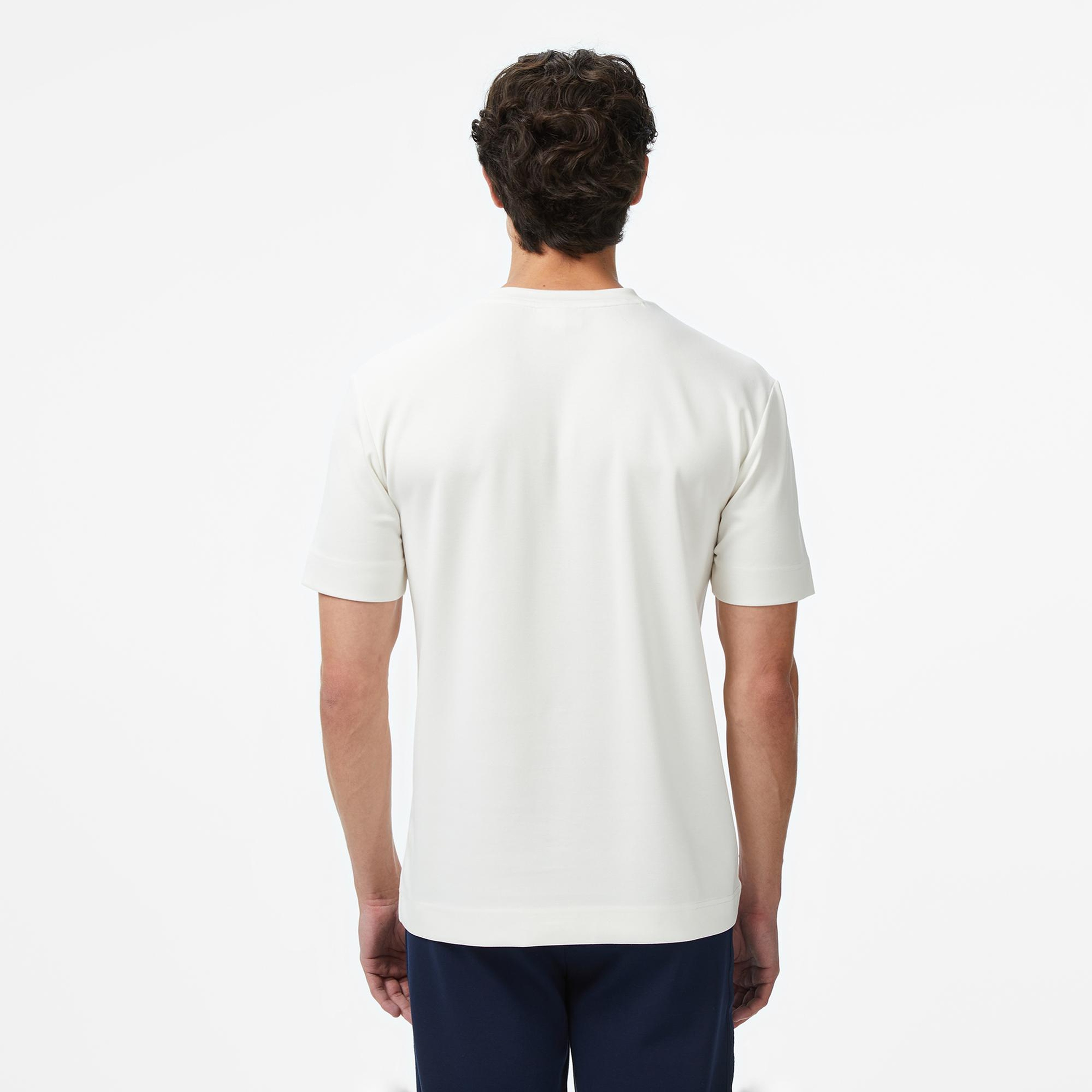 Lacoste Erkek Oversize Fit Bisiklet Yaka Beyaz T-Shirt