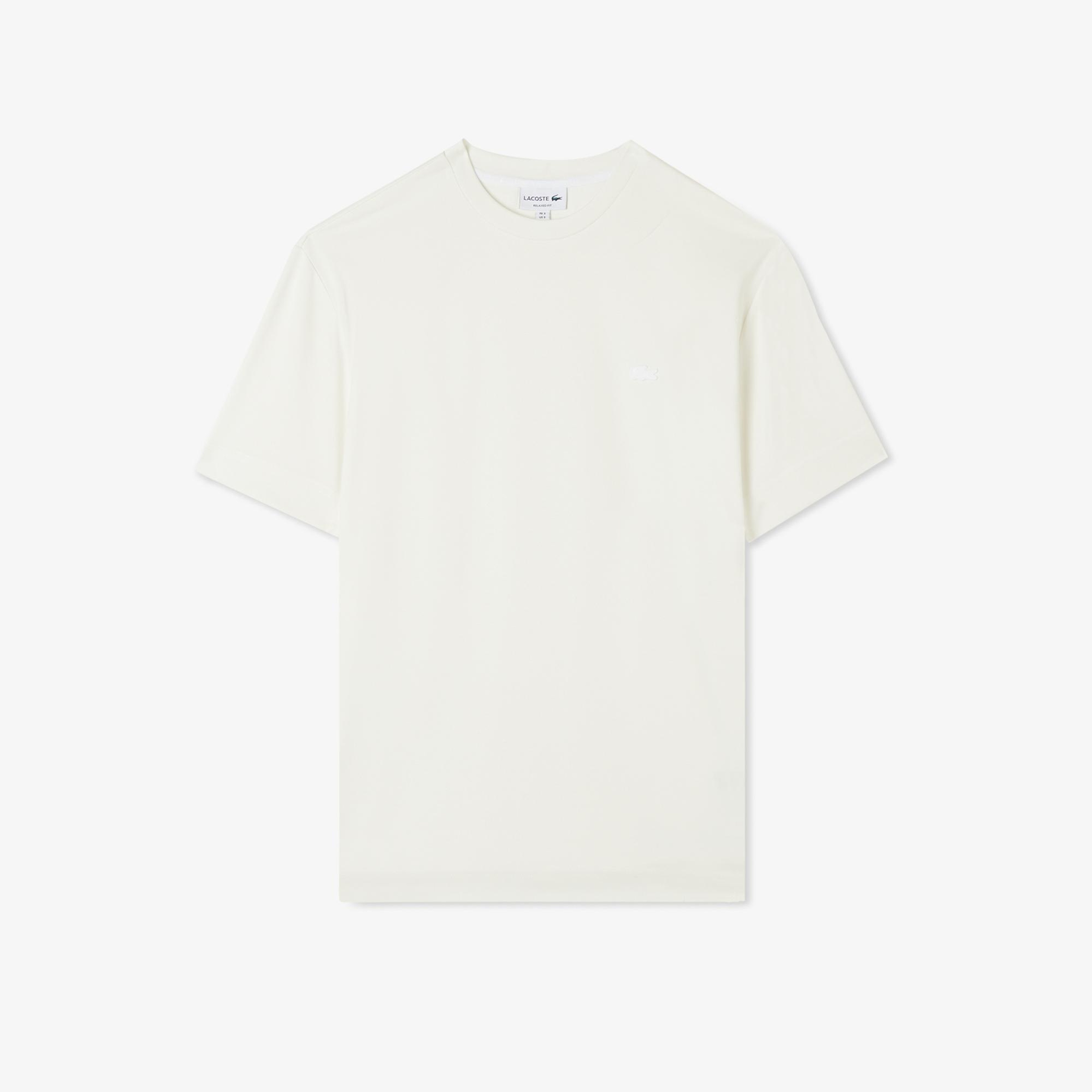 Lacoste Erkek Oversize Fit Bisiklet Yaka Beyaz T-Shirt