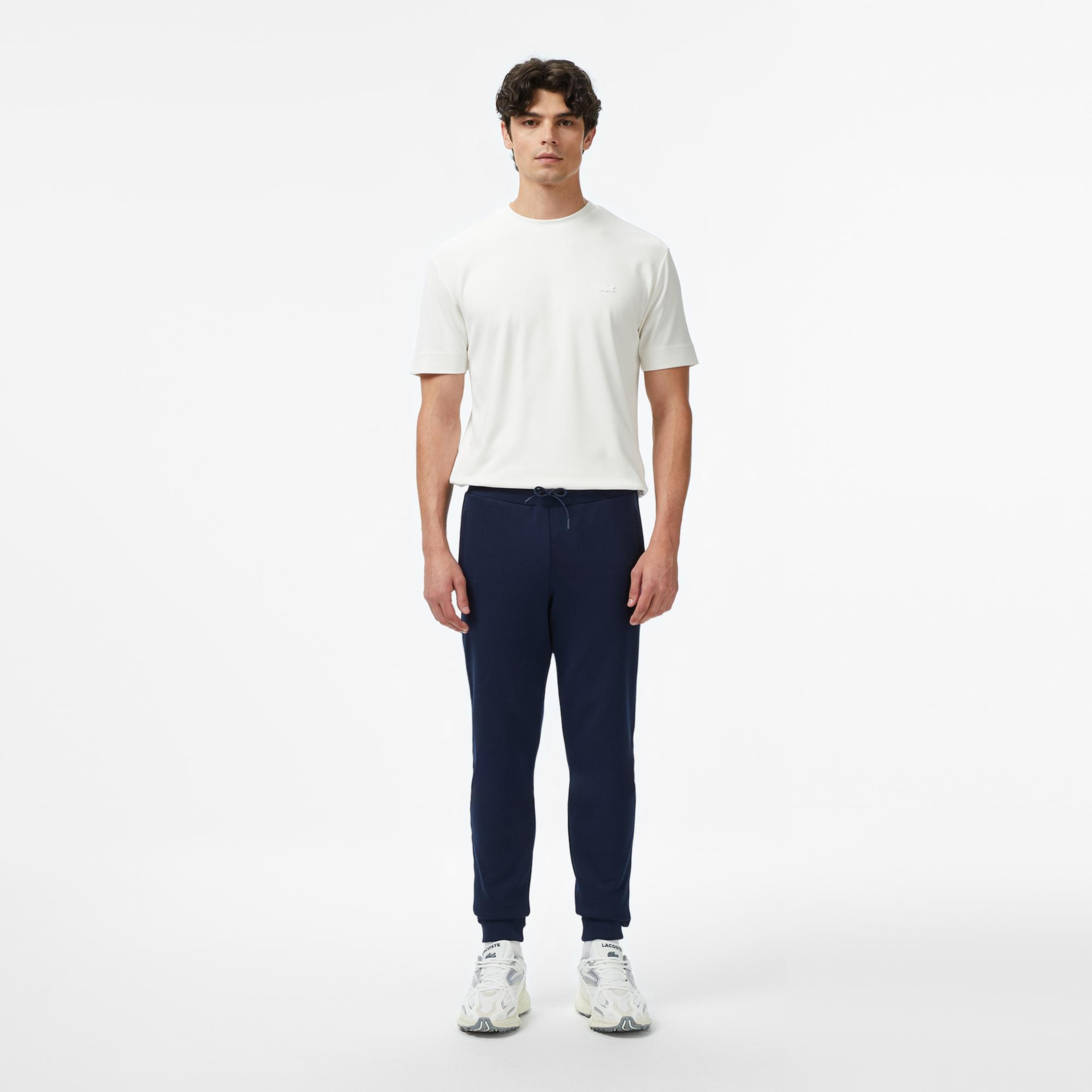 Lacoste Erkek Oversize Fit Bisiklet Yaka Beyaz T-Shirt