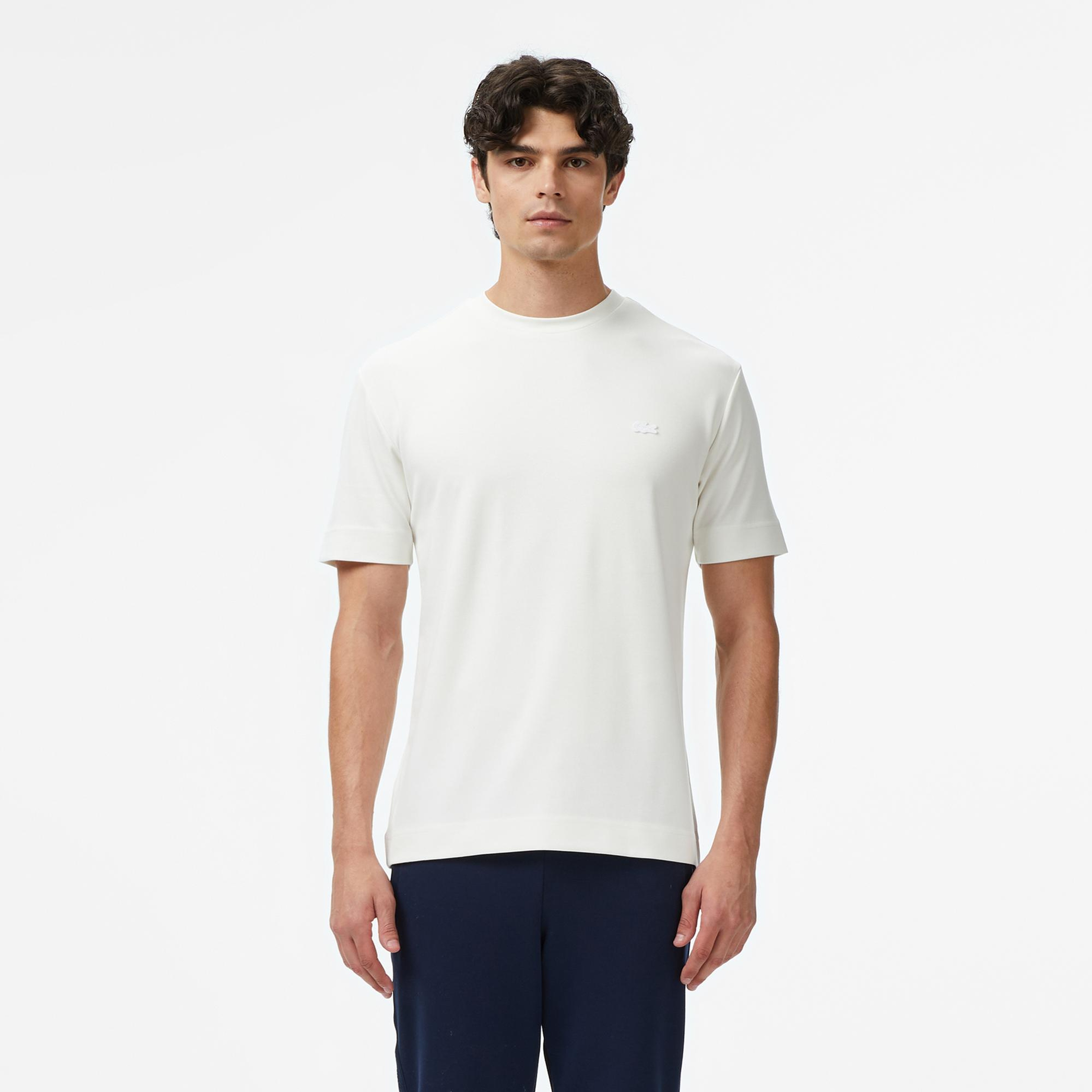 Lacoste Erkek Oversize Fit Bisiklet Yaka Beyaz T-Shirt