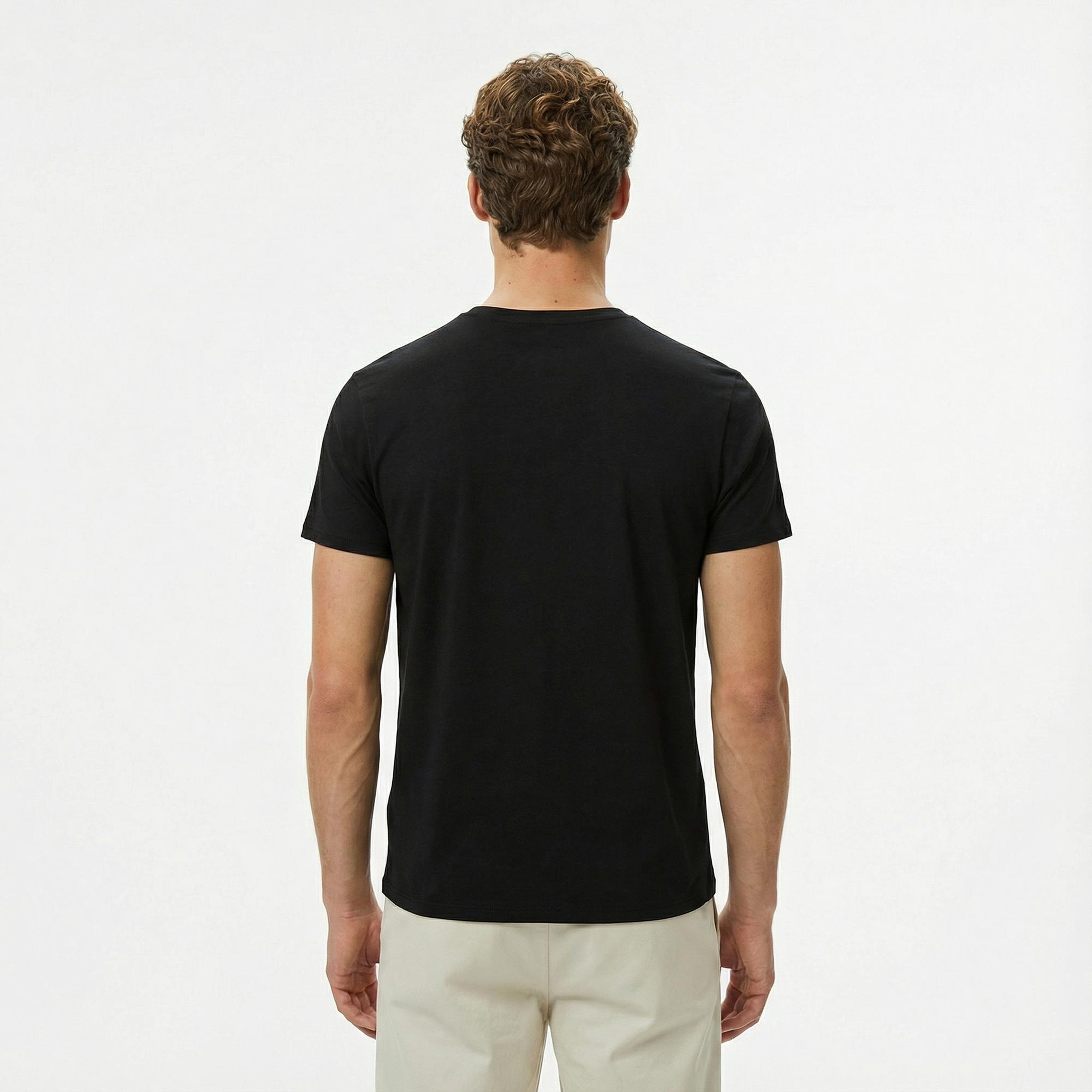 Lacoste Erkek Slim Fit Bisiklet Yaka Siyah T-Shirt